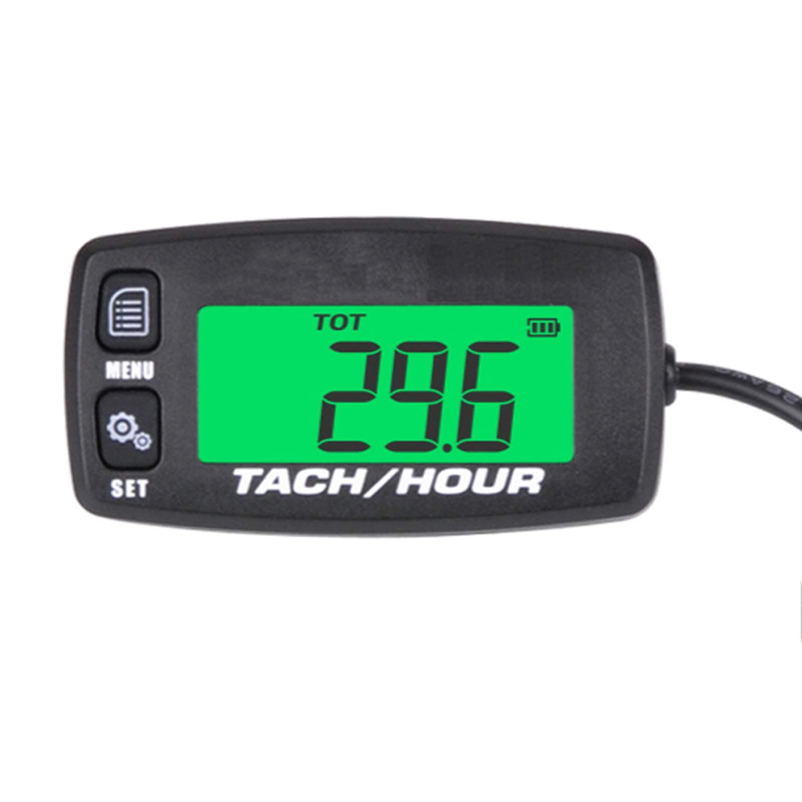 Engine Hour Meter Inductive Tachometer Backlit Gauge Digital Resettable Tach Hour Meter for Boat Motorcycle Marine Glider ATV Snow Blower Lawn Mower