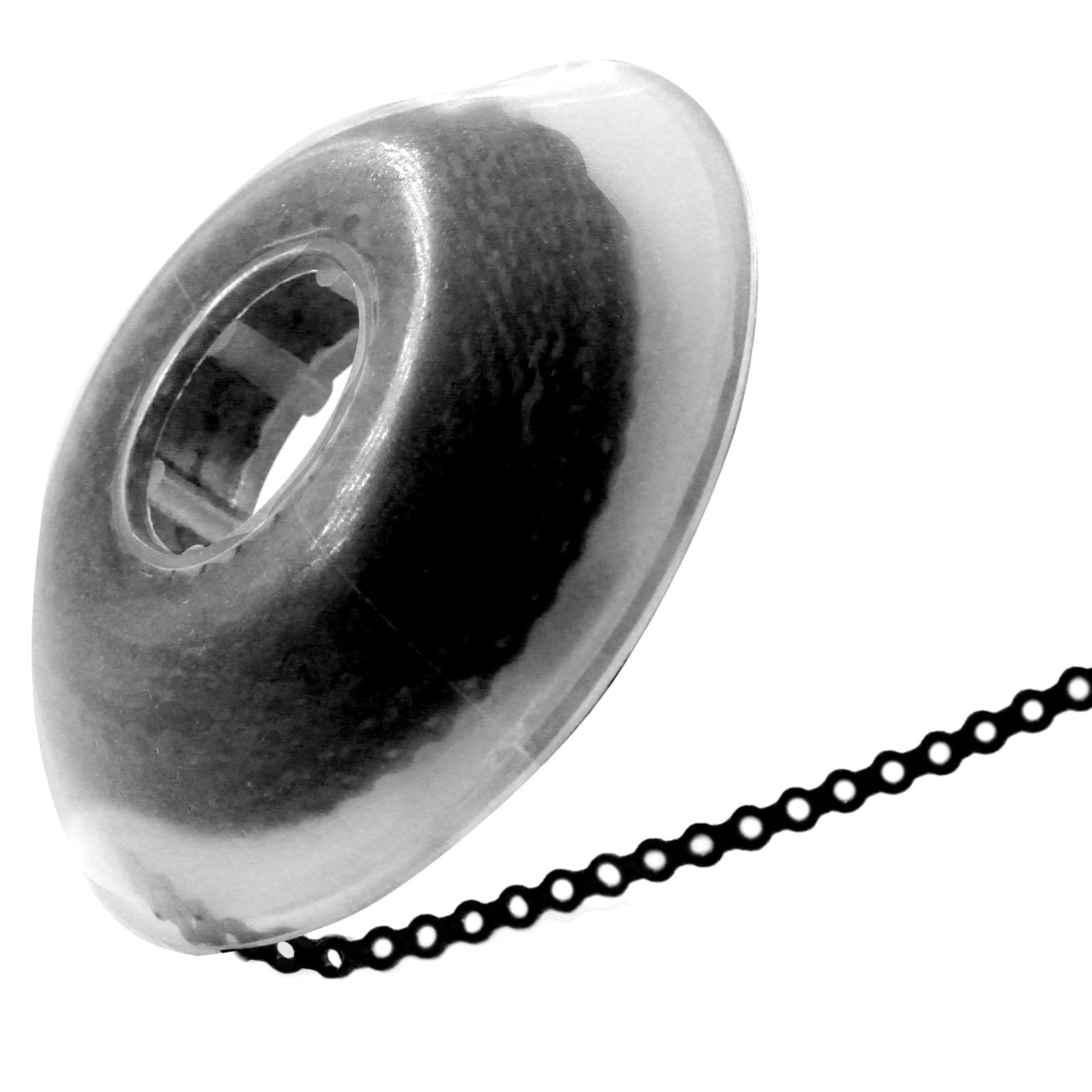 LA MIERE 1 Roll Orthodontic Rubber Chains, Braces Power Chains consisted force in closed, short, long 15''spools (closed, 0.113’’(2.5mm),Deep Black)