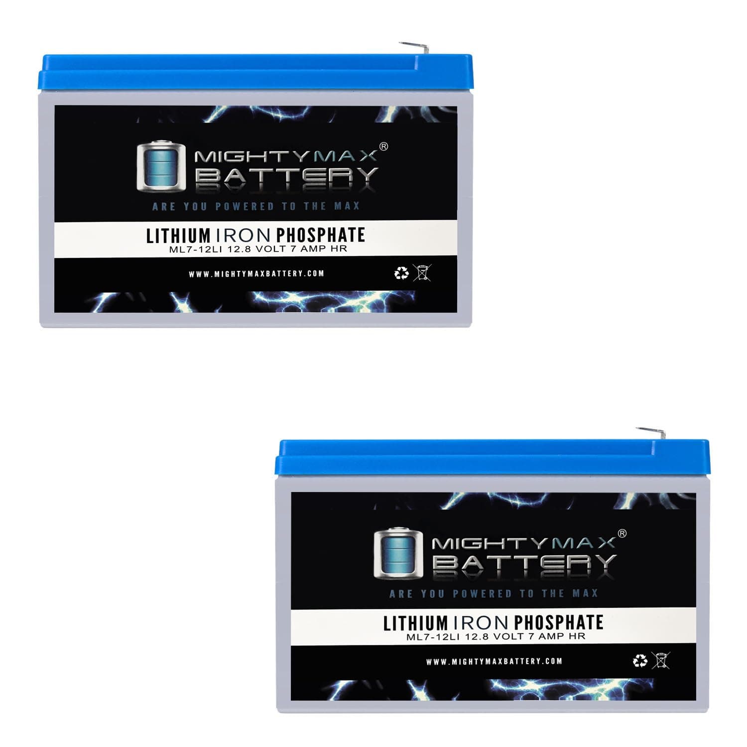 Mighty Max Battery 12V 7AH Lithium Replacement Battery Compatible with Maruson ELT-7.5K UPS System - 2 Pack