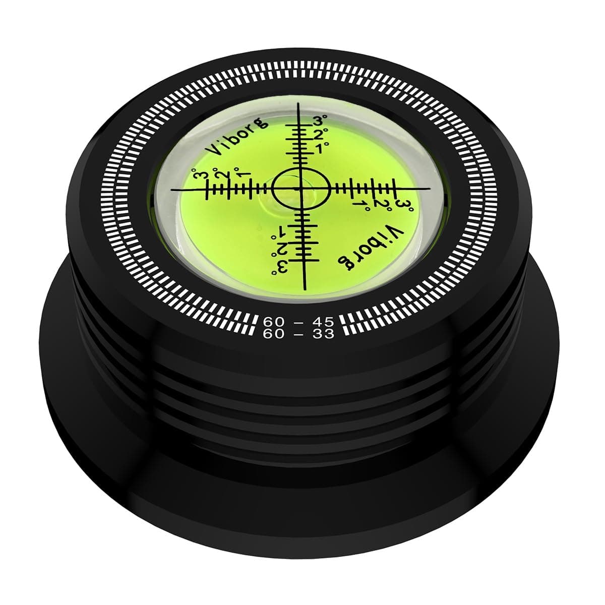 Viborg LP628B Record Weight Stabilizer, Turntable Level and Strobe Scale All-in-one, 280G LP Disc Stabilizer Vinyl Clamp for Phonograph (60Hz, Black)