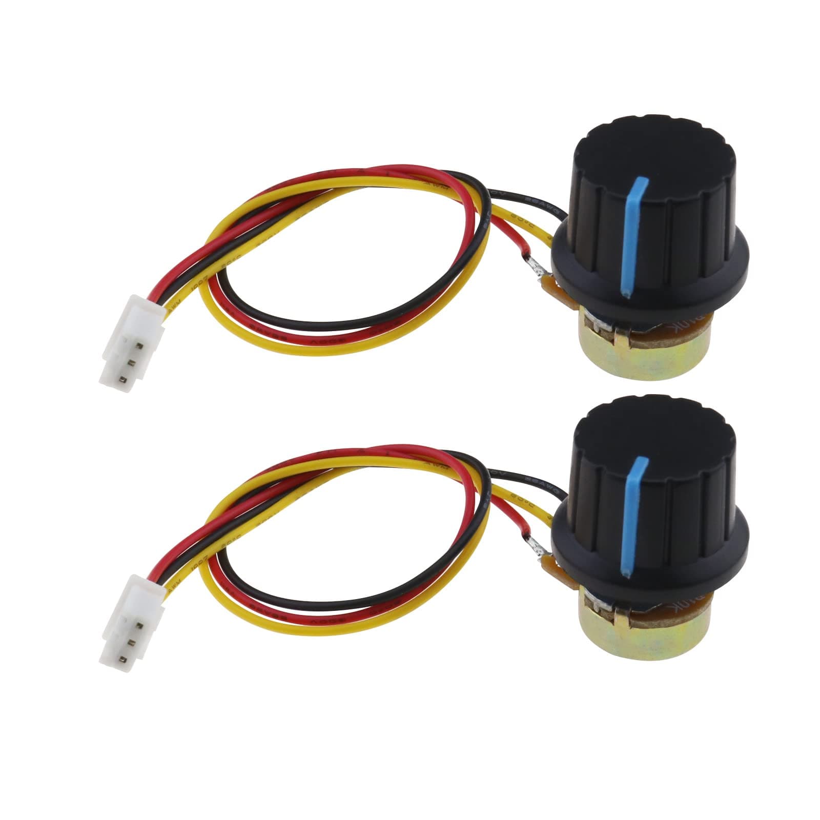 eMagTech 2 Sets B10K Linear Taper Rotary Potentiometer WH148 10 K Ohm Single Turn Carbon Film Variable Resistor with XH2.54-3 Pin Connector Wire Cable