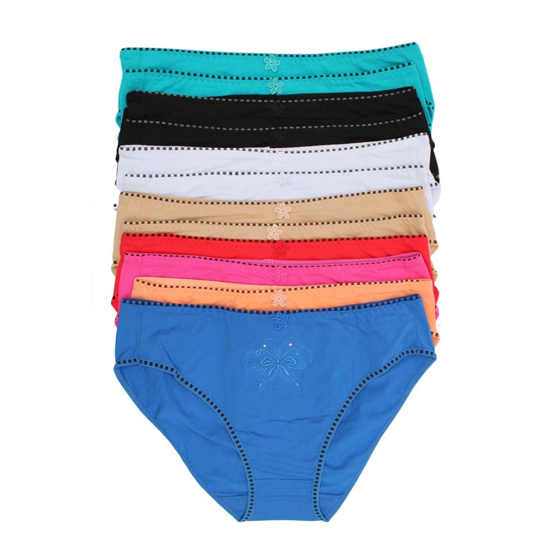 Youmita 12 Pack Plus Size Cotton Panties