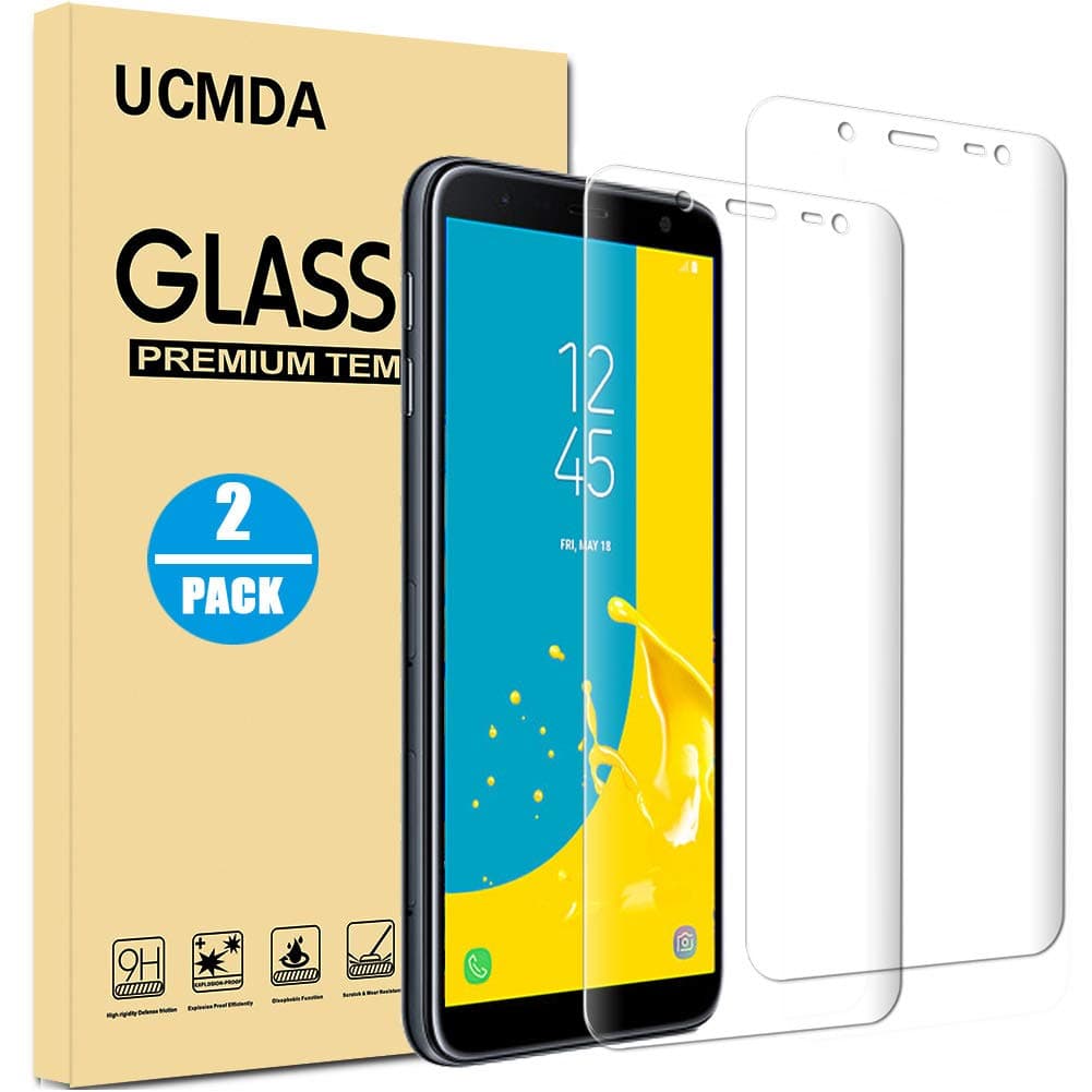 UCMDA Samsung J6 Screen Protector, [2 Pack] Tempered Glass Screen Protector [3D Full Coverage] Anti Scratch Resistant Glass Screen Protector Guard Film for Samsung Galaxy J6 2018 (SM-J600 Series)