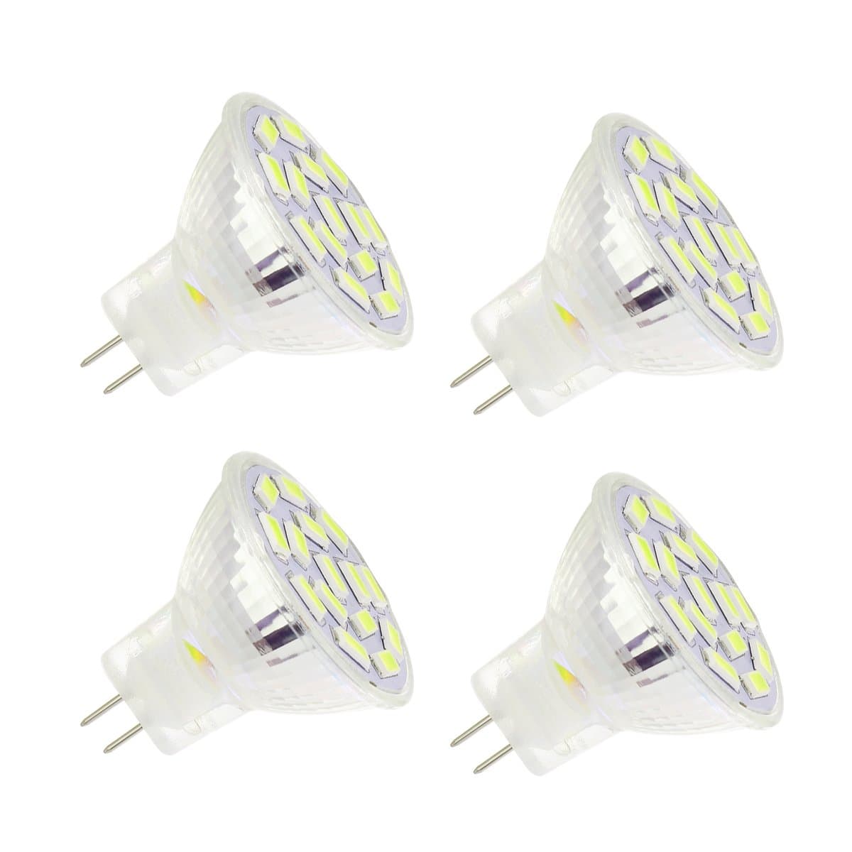Ahevo 3.5W MR11 GU4.0 LED Light Bulbs, Equivalent to 25-35W Halogen Lamps, GU4.0 Base AC/DC 12V,350 LM, 120° Flood Beam, Warm White, Recessed Lighting, Track Lighting,(3000K) Pack of 4