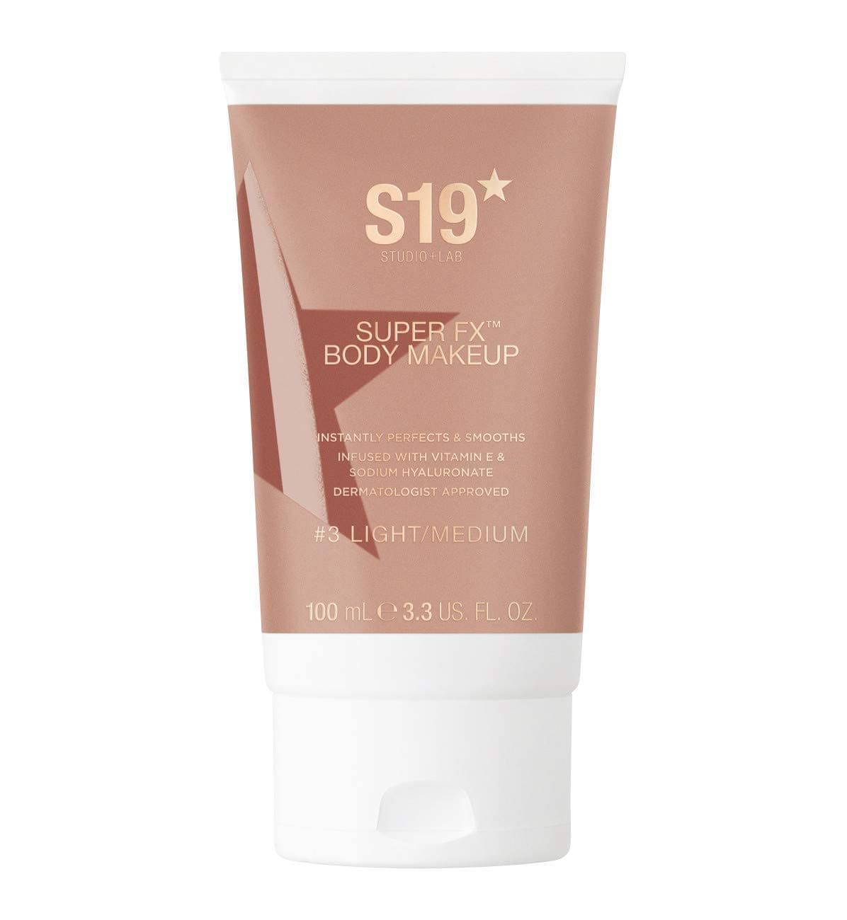 S19 SUPER FX Body Makeup, LIGHT/MEDIUM - Smoothes & Evens Skin Tone & Texture, Hide Scars & Blemishes - 100ml