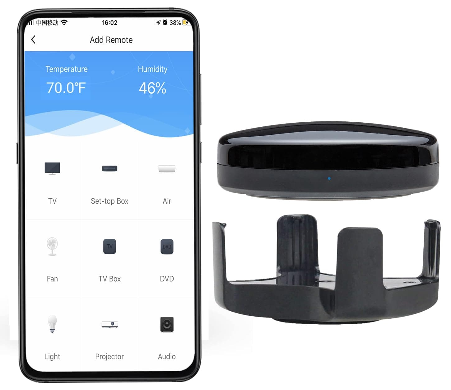 FRANKEVER IR Remote Control Universal-Hub with Temperature Humidity Sensor,Upgraded Smart Home Automation WiFi Infrared Blaster for TV Air Conditioner STB Audio,Compatible with Alexa,Google Home