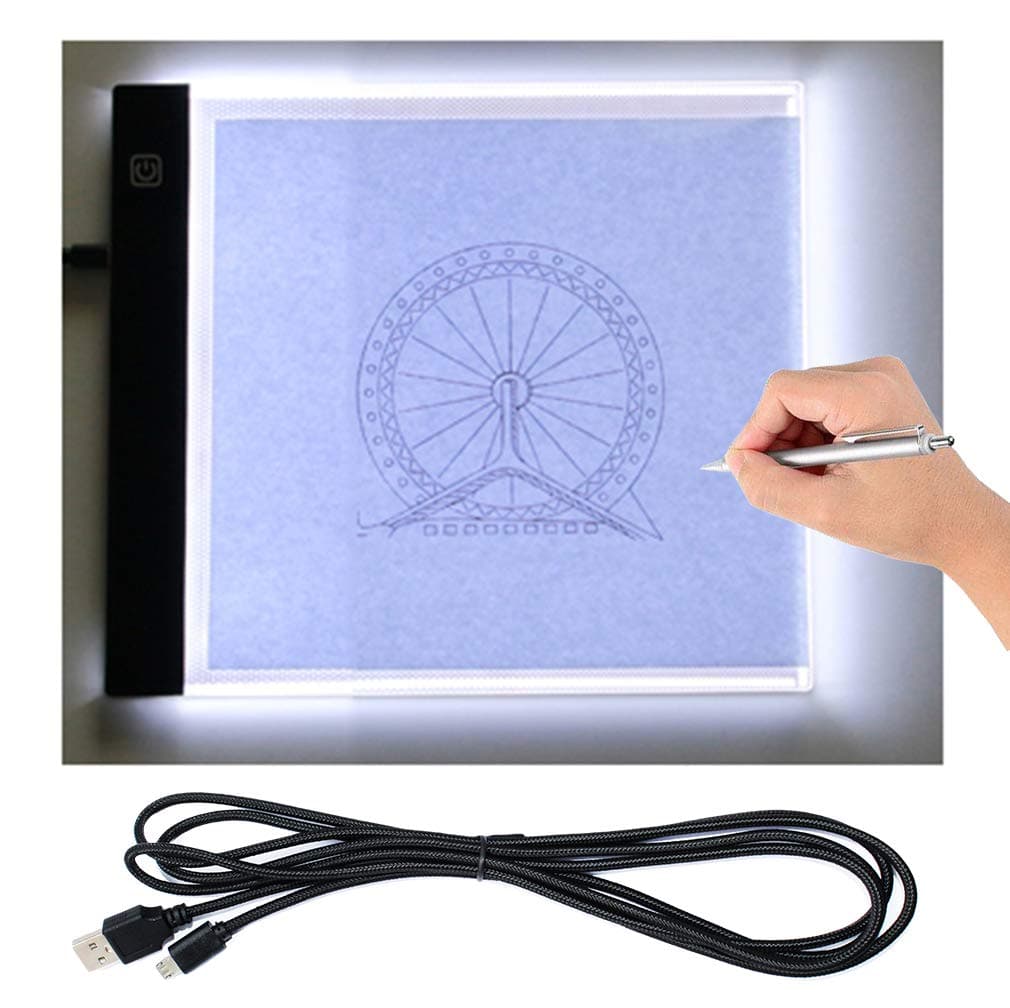Light Pad Drawing A5 Tracing Light Table LED Copy Board Ultra-Thin Display Pad Brightness Adjustable Stencil Artist Art Tracing Tatto Table