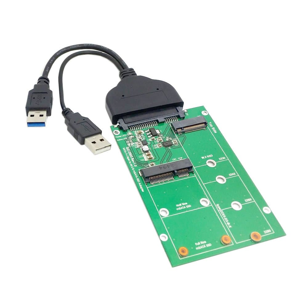Mini PCIe mSATA SSD ＆ NGFF SATA SSD to 2.5" SATA 3.0 Converter Adapter with SATA Data Cable
