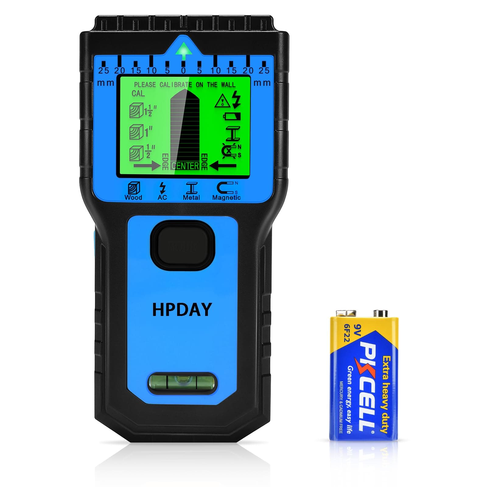 Stud Finder Wall Scanner, Upgraded 8 in 1 Magnetic Stud Sensor Wall Detector, with Bubble Level, Nail Beam Finders Center and Edge for Wood AC Wire Metal Studs Joist Pipe, HD LCD Screen