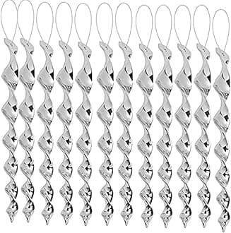 JUNIQUTE Bird Wind Twisting Scare Rods Reflective Ornamental Spiral Device Bird deterrents for Outside(12") (Set of 12)