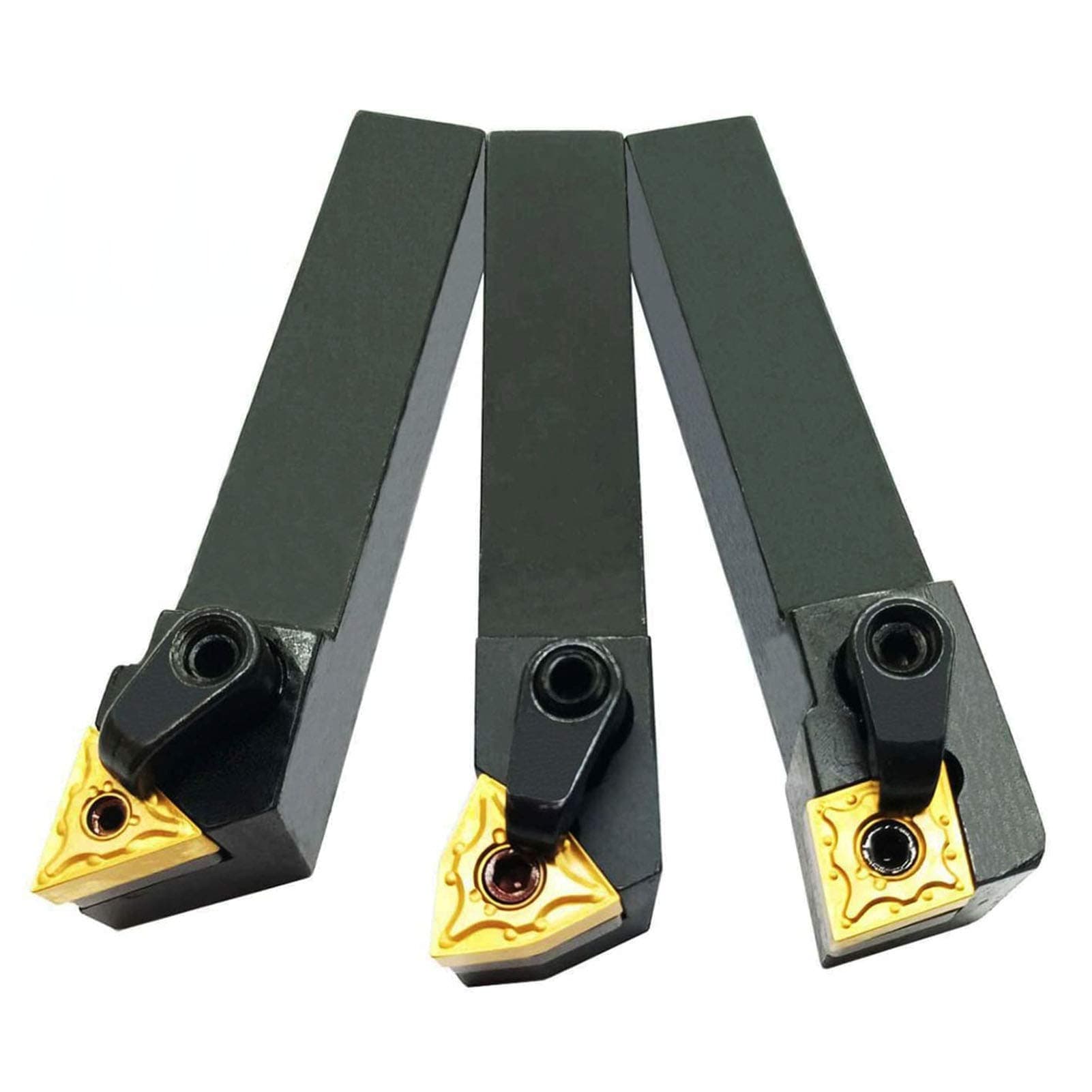 3PCS 5/8" Left Cutting CNC Lathe Carbide Excircle Indexable Turning Tool Holder Bit Set MTJNL1616H16 + MWLNL1616H08 + MCLNL1616H12 with 3pcs wnmg431, cnmg431, tnmg331 Indexable Carbide Inserts