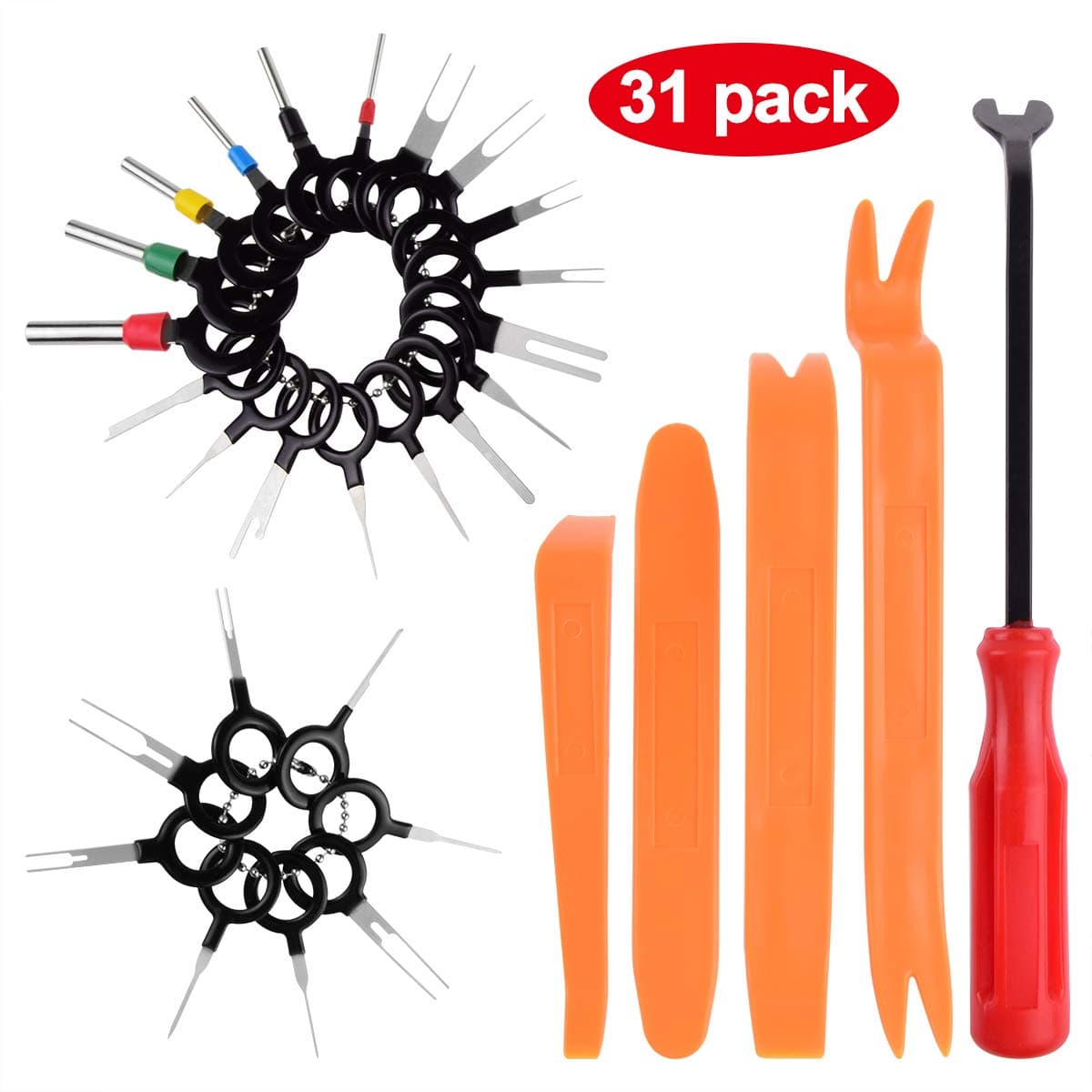 Terminals Removal Tools Auto Car Wire Connector Terminal Pin Extractors Puller Auto Trim Removal Tool Kit 31Pcs