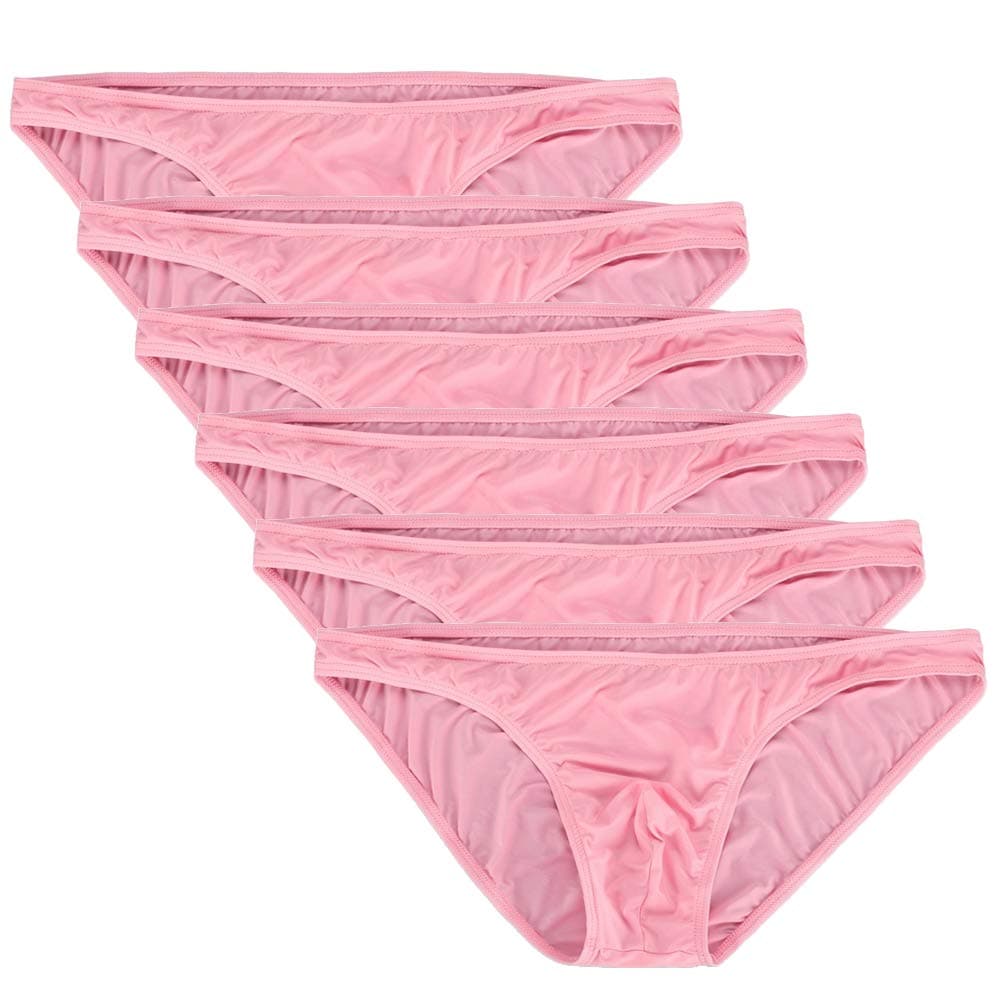 - Mens Basic Bikini Briefs Pack Low Rise Ice Silk Underwear