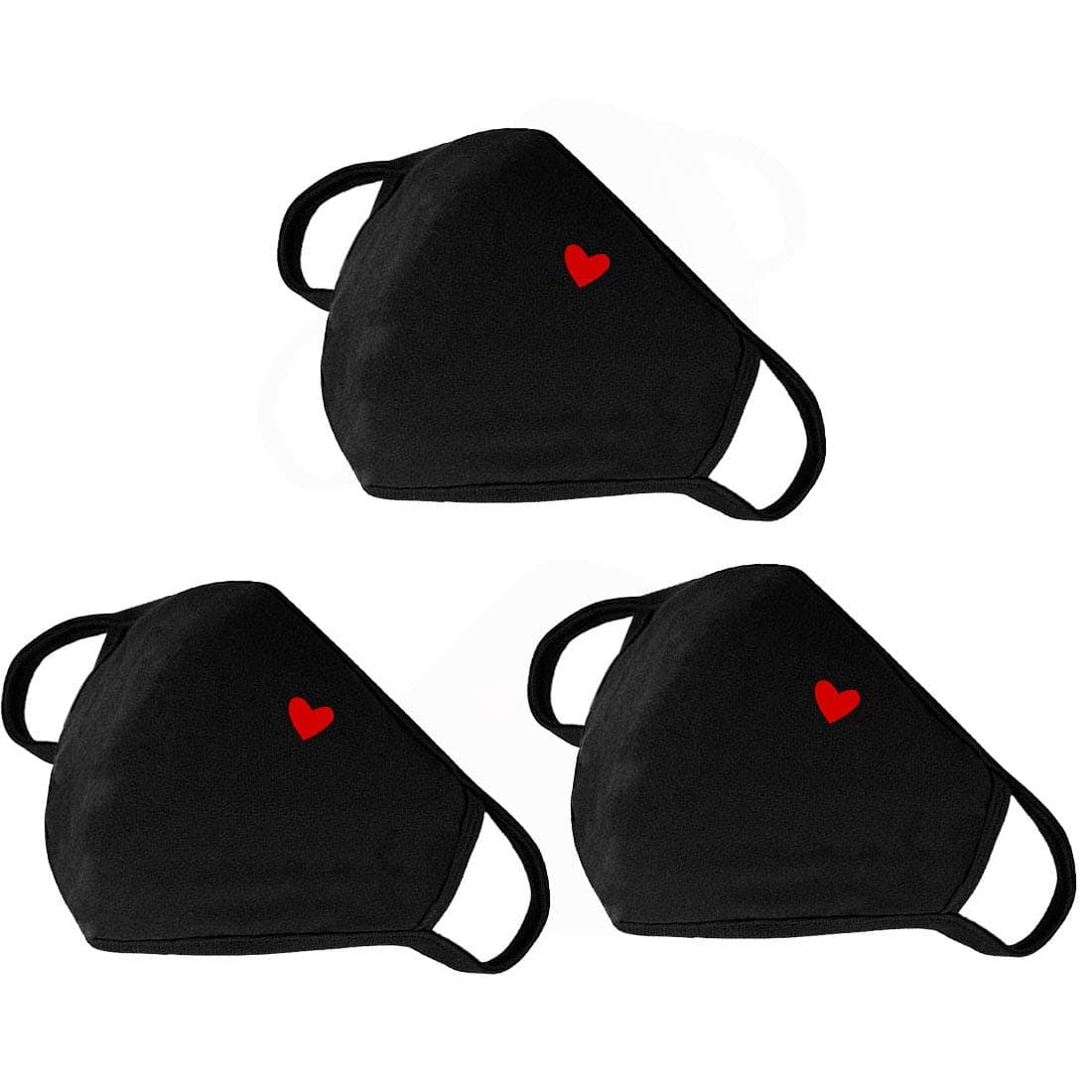 comfso Fashion Cute Heart Face Protection with Adjustable Nose Bridge - Gifts for Women, Unisex Cotton Cloth Heart Masks, Washable Reusable Warm for Outdoor Activities, Valentines Day