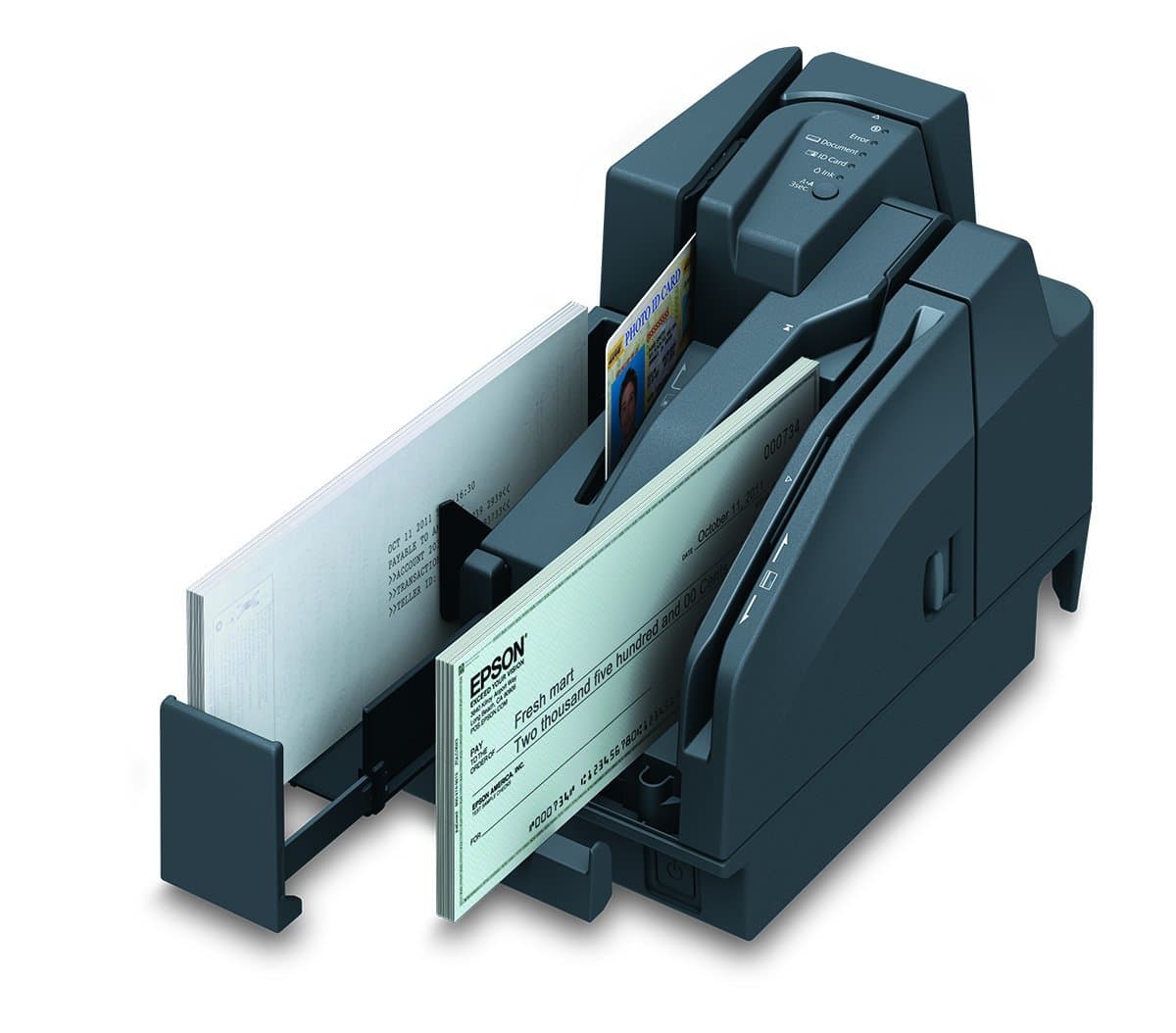 Epson A41A268031 TM-S2000 Desktop Check Scanner, 110DPM, USB, 1 Pocket, Dark Gray