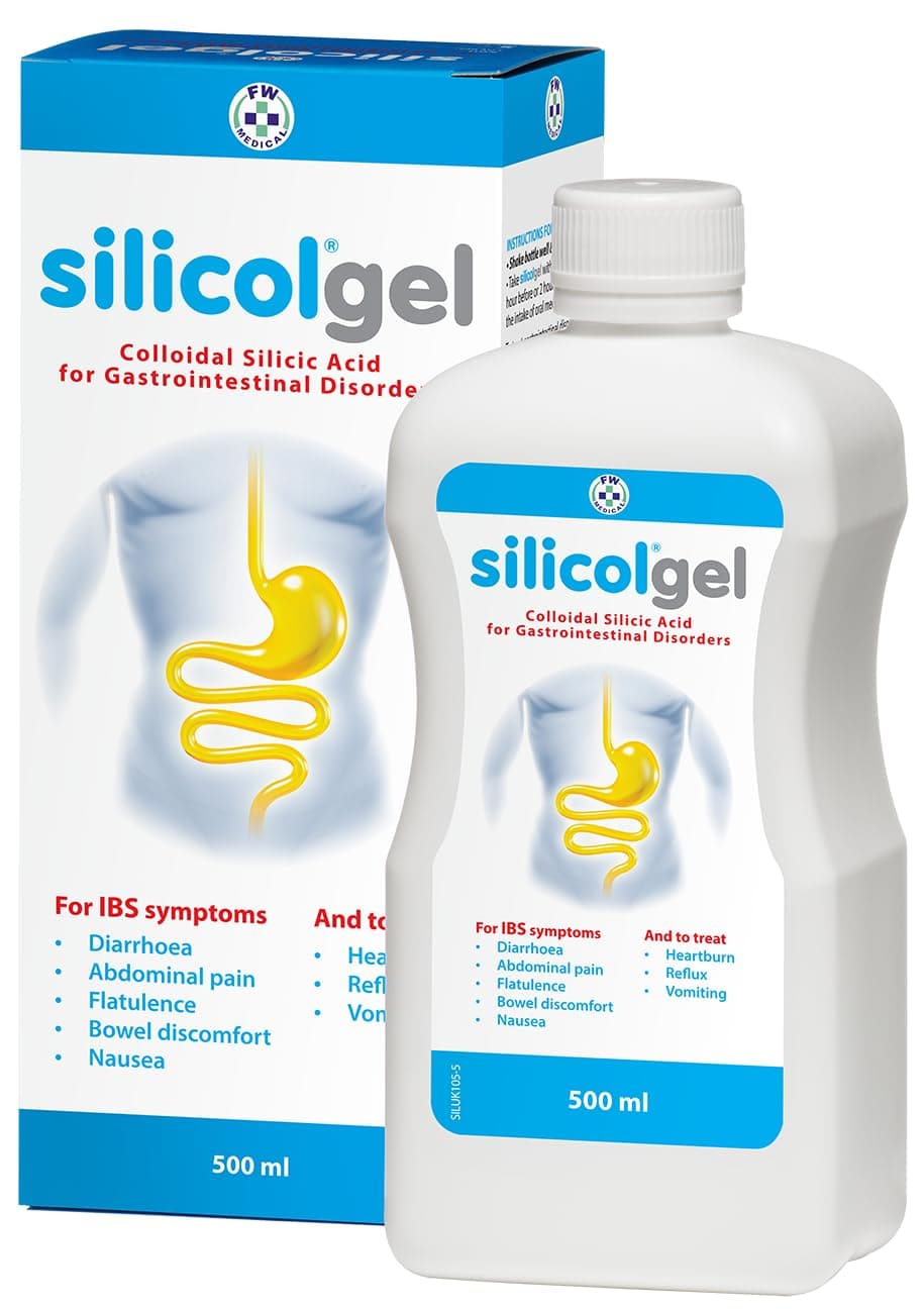 silicolgel 500ml - Clinically Proven Relief for IBS Symptoms: Diarrhoea, Stomach Pain, Bloating and Flatulence. Also Treats Heartburn, Acid Reflux and Nausea.