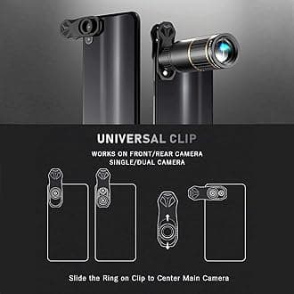 Phone Camera Lens Kit 4 in 1, COSULAN Attachment Lens for Smartphone, 22X Telephoto Lens, 205° Fisheye Lens, 4K HD 0.67X Wide Angle Lens, 25X Macro Lens, Works with iPhone and Android Phone