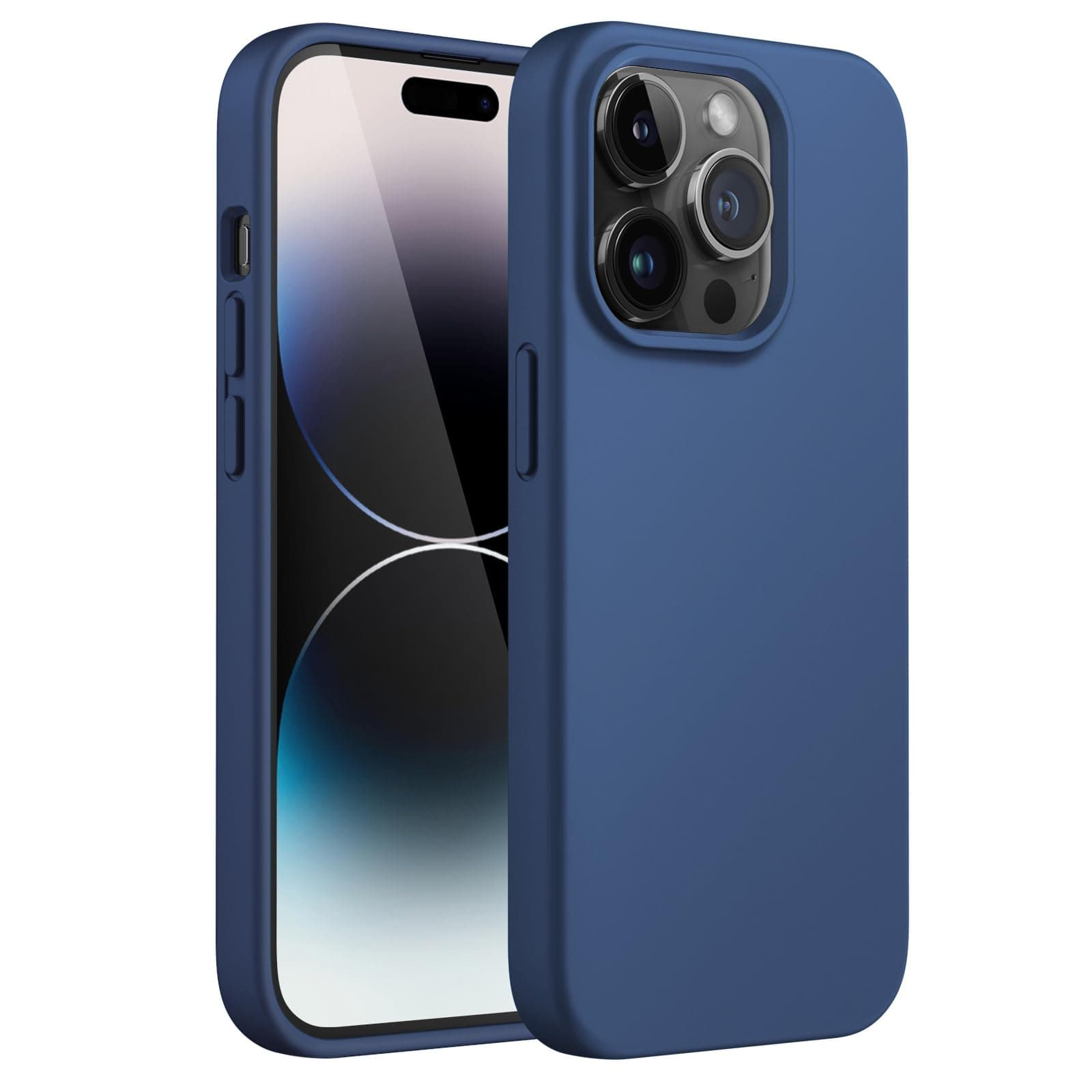JETech Silicone Case for iPhone 14 Pro 6.1-Inch, Silky-Soft Touch Full-Body Protective Phone Case, Shockproof Cover with Microfiber Lining (Cobalt Blue)
