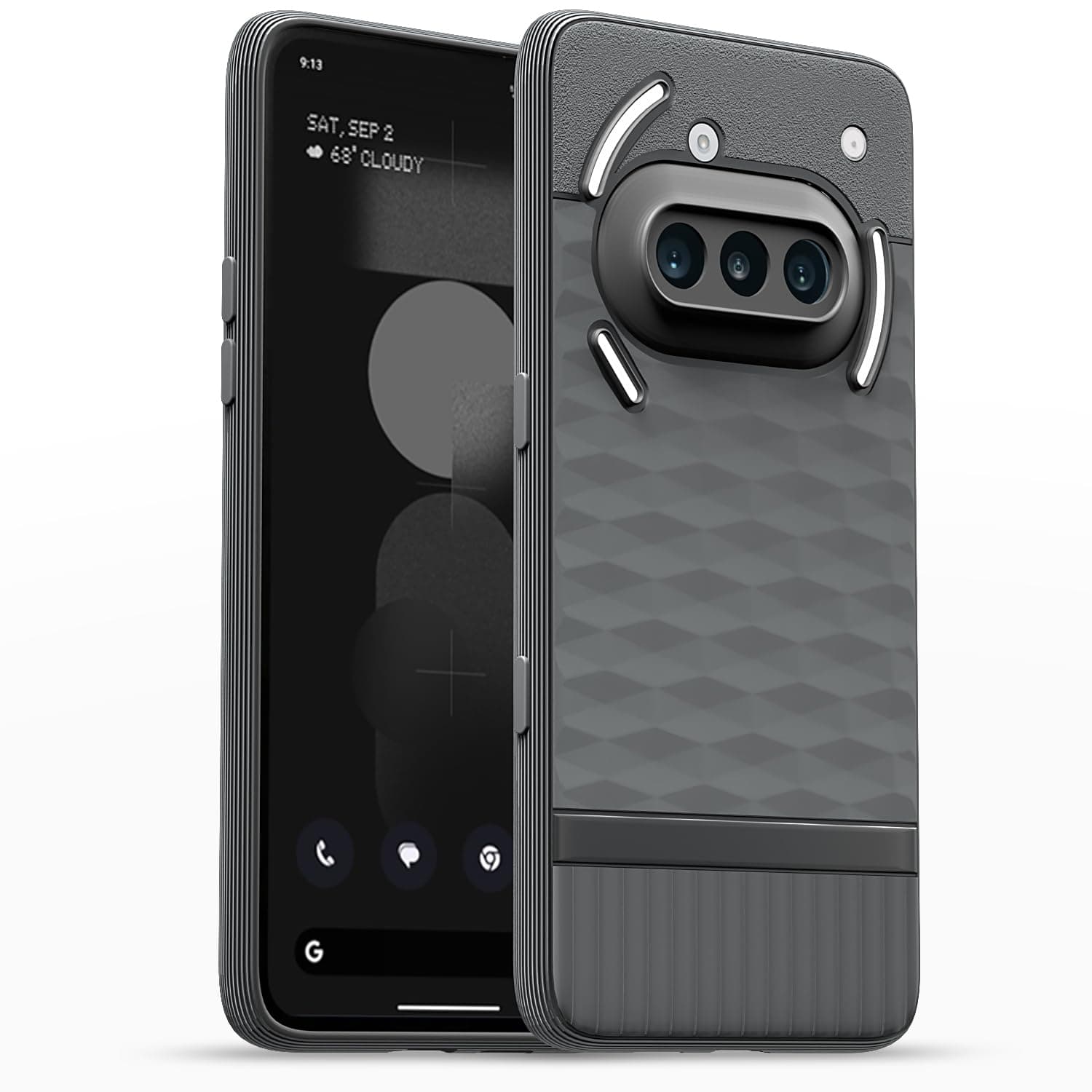 Amazon Basics Back Cover for Nothing Phone 3a 5G | Full Camera Protection | TPU Soft Flexible Shockproof Bumper Case(Grey)