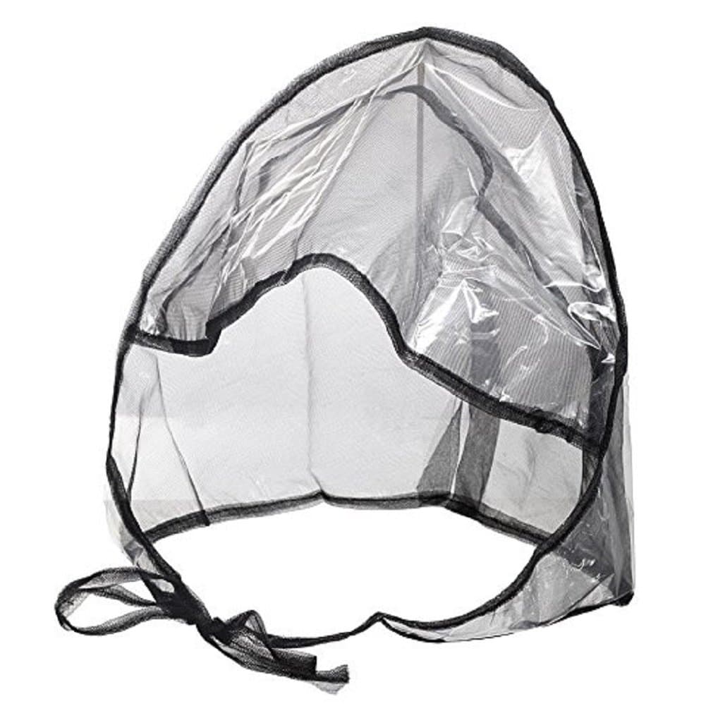 Rain Bonnet with Full Cut Visor & Netting - Black