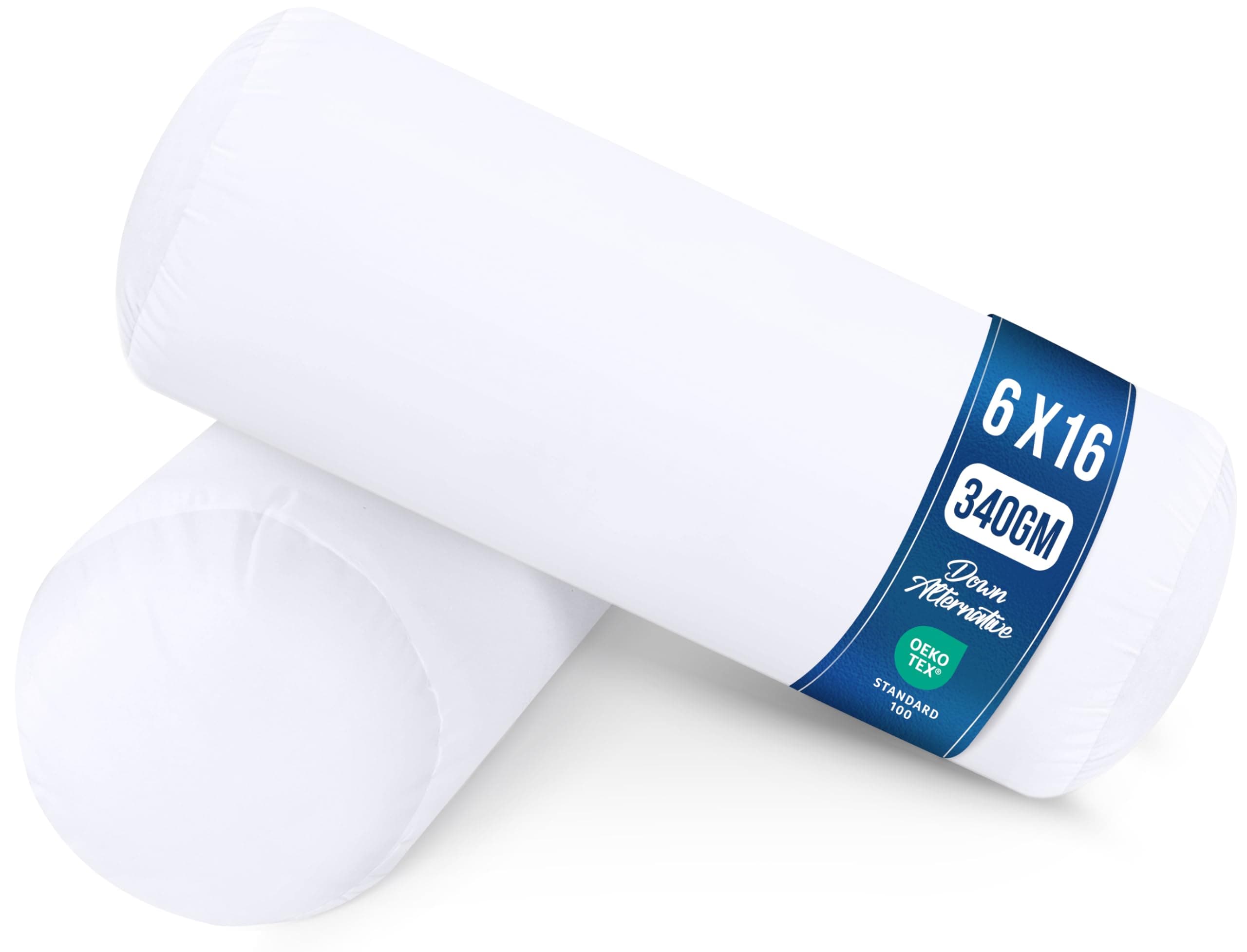 Utopia Bedding Bolster Pillows Insert (Pack of 2, White) - 6 x 16 Inches Bed and Couch Pillows - Indoor Decorative Pillows