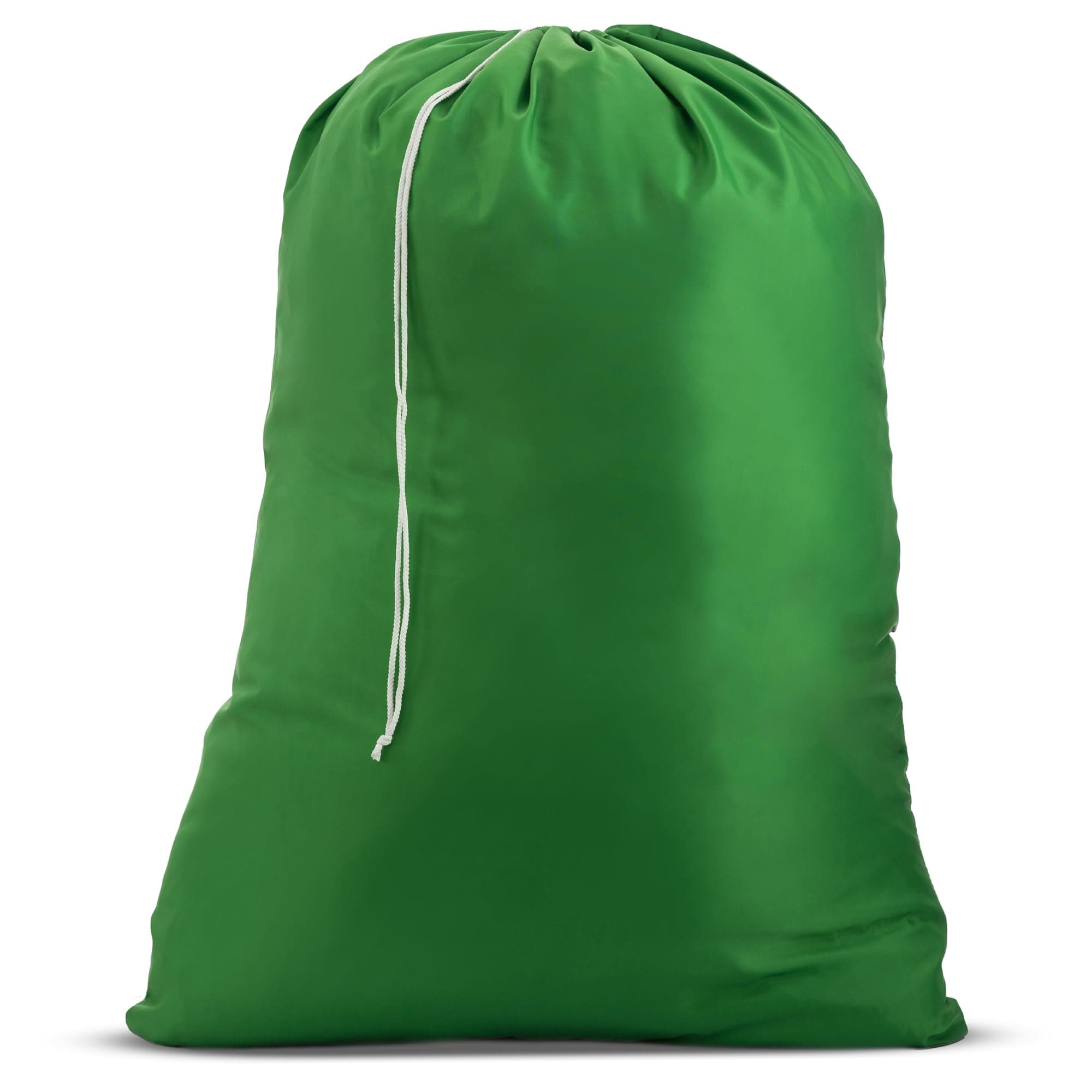 Nylon XL Laundry Bag - Locking Drawstring Closure, Machine Washable, These Large Bags Will Fit a Laundry Basket and Strong Enough to Carry up to Two Loads of Clothes (Green | 30" x 40")