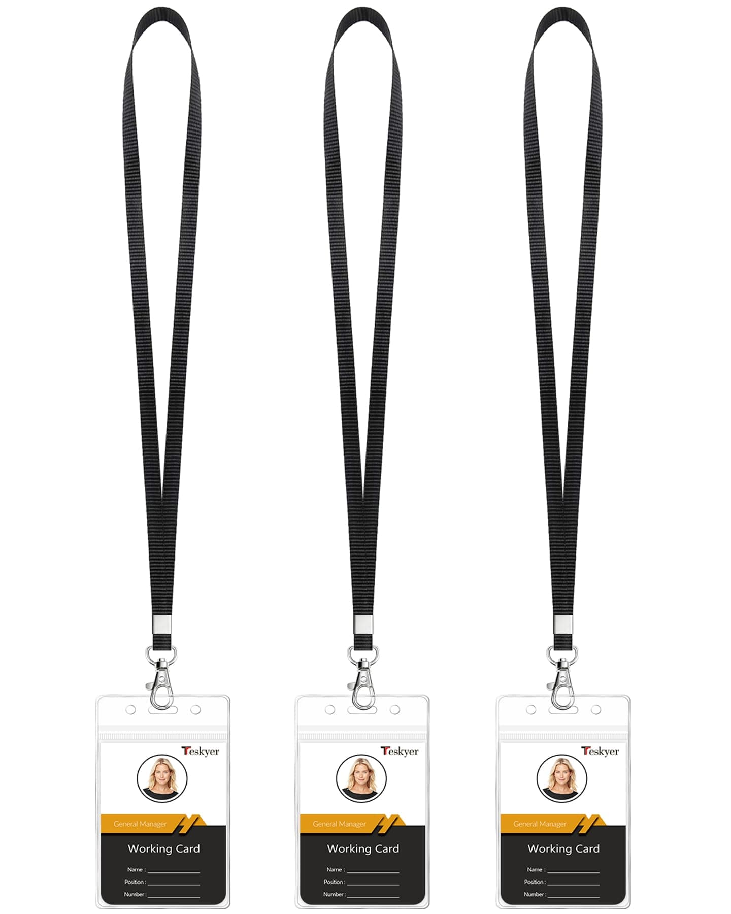 Plastic ID Card Holders with Lanyard