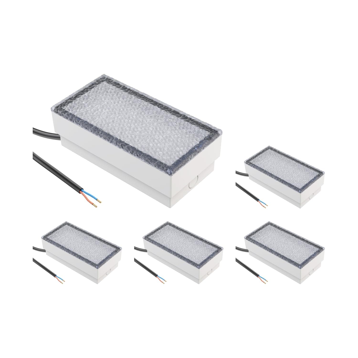 ledscom.de 5 LED Paving Stone Ground recessed Light CUS for Outdoors, IP67, Angular, 20 x 10cm, 2.8 W, 251lm, Warm White [Energy Class F]