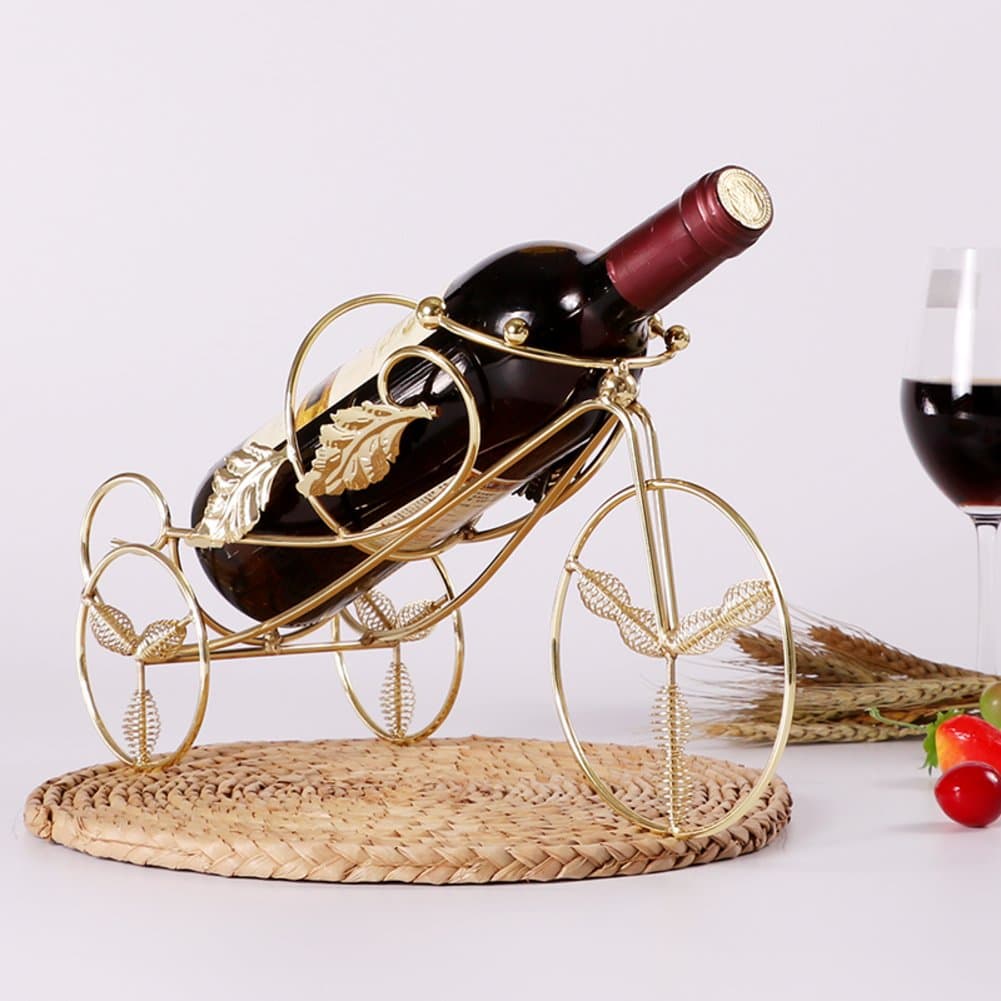 Bottles wine rack, Wine holder creative strong and decorative display wine standing oranament decor-E L9*W3.5*H9inch(22.5 * 9 * 22.5cm)