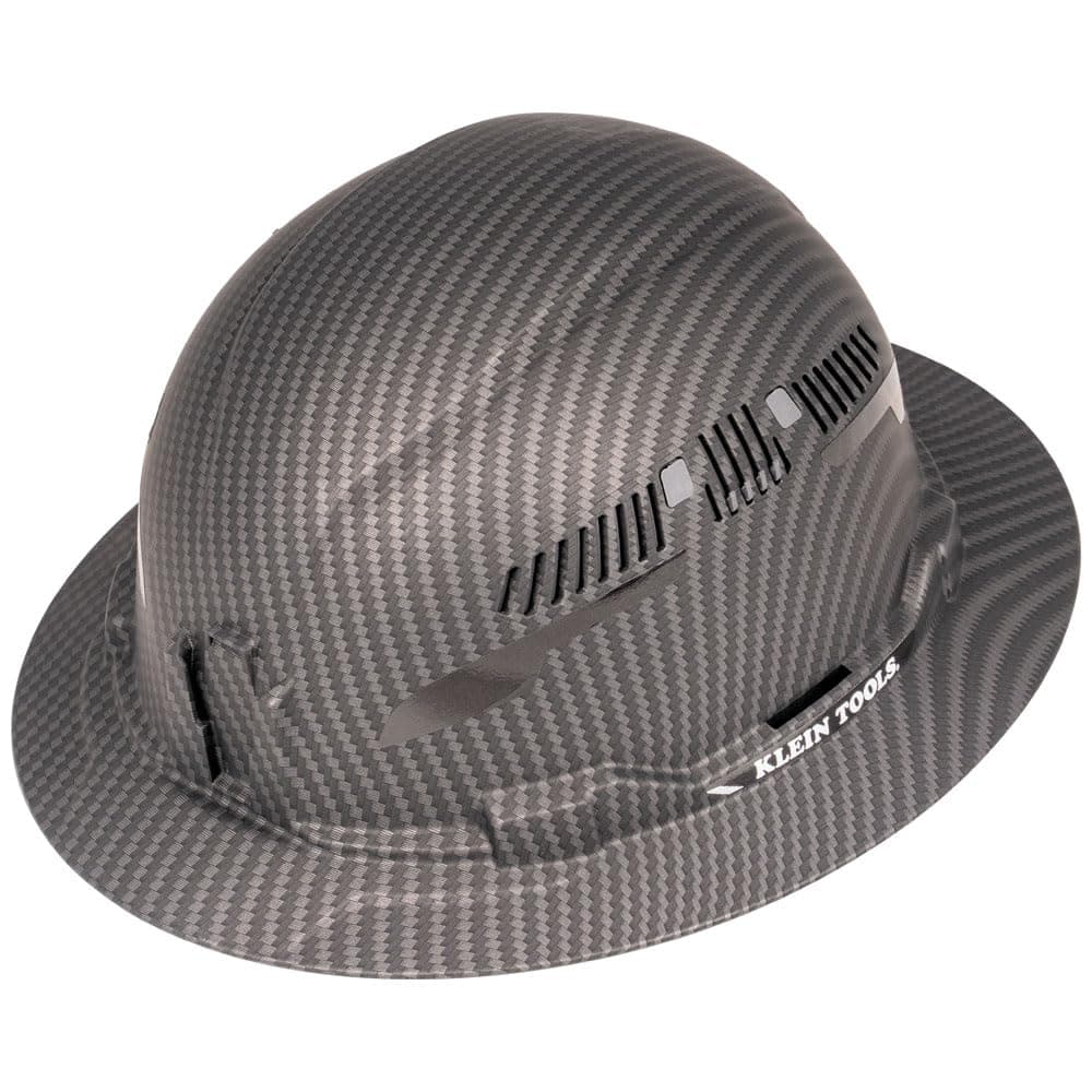 60626 Hard Hat, Vented Full Brim Premium KARBN Design, Type 1 Class C Hard Hat, 4-Point Ratchet Suspension