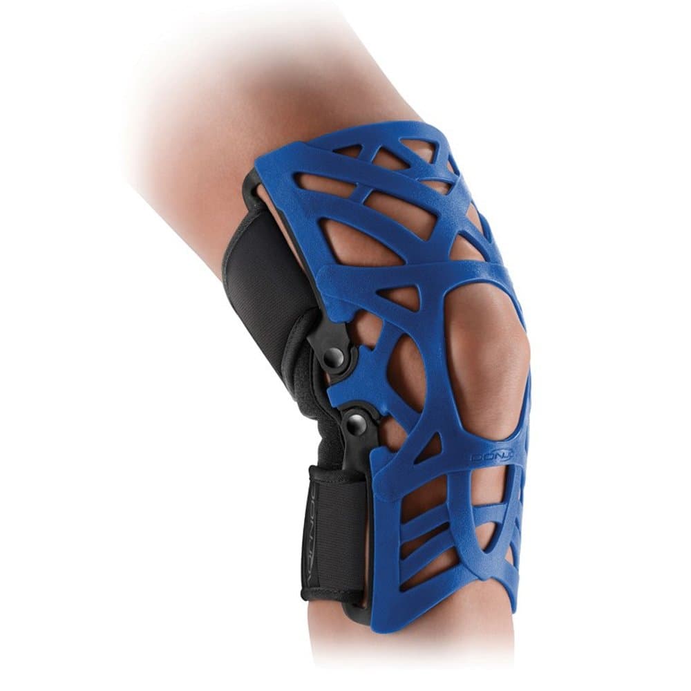 Reaction Web Knee Support Brace with Compression Undersleeve, Absorbs Shock to Relive Pain - Blue, Medium/Large