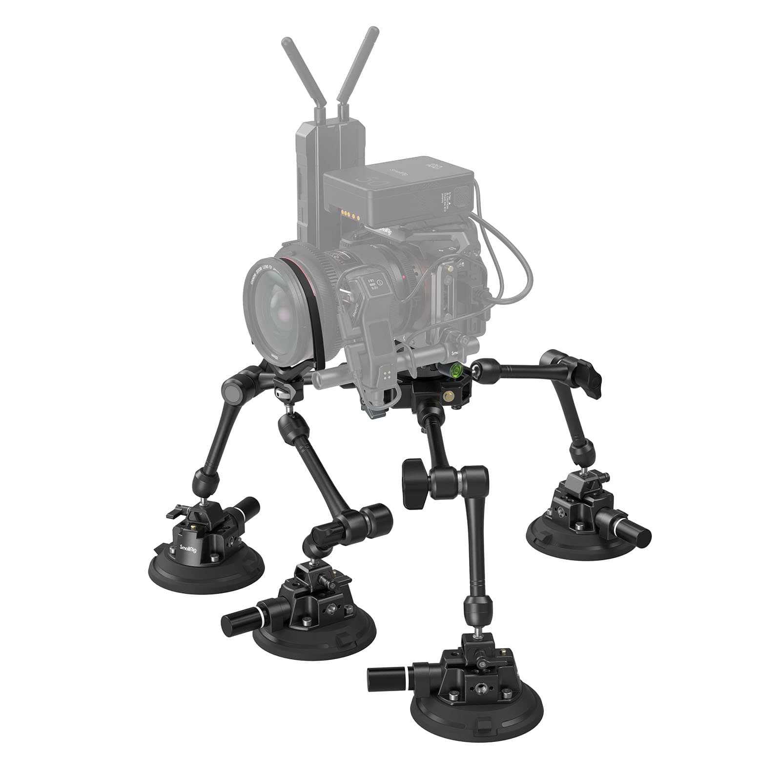 SMALLRIG SC-15K 4-Arm Powerful Suction Cup Camera Holder Car Mount Kit, Adjustable Professional Gripper Car Mount Stabilizer, for Gopro for SLR Camera Camcorder - 3565