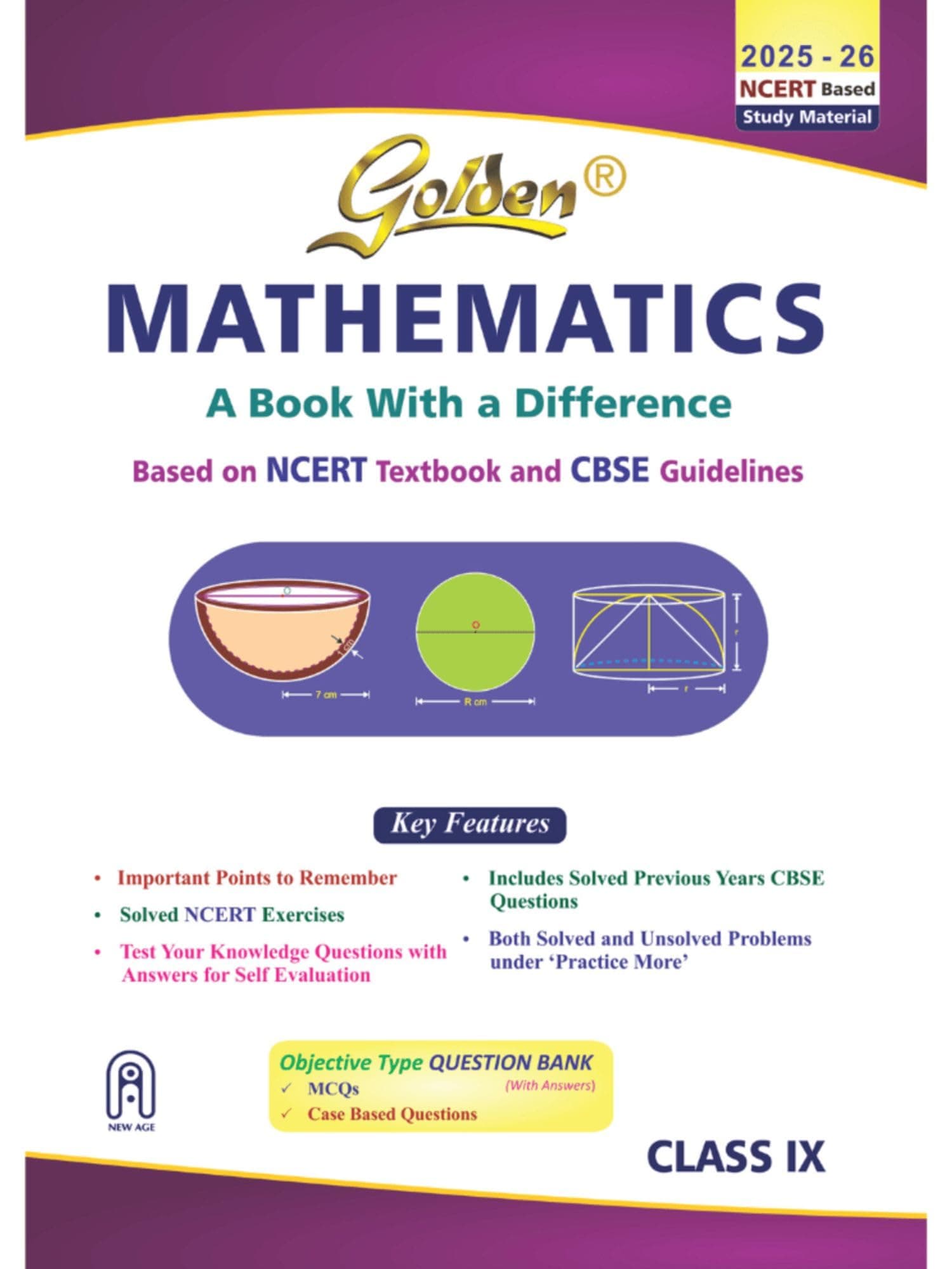 Golden Mathematics: With Sample Papers Class - 9, Term 1 and 2 [Paperback] H. Kishan