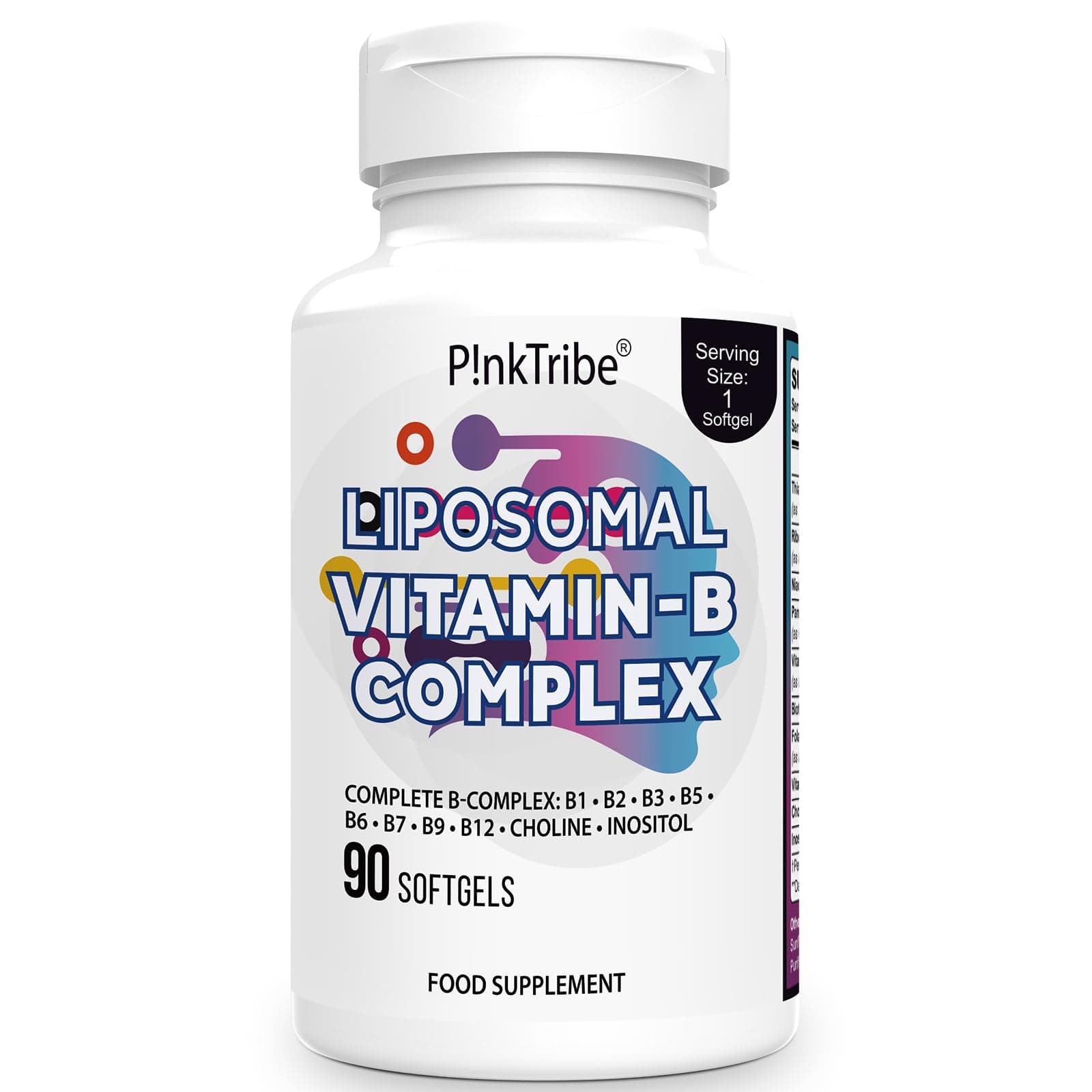 Liposomal Vitamin B Complex High Dose Capsules - With 9 B Vitamins, Methylised Active Forms, 10x Absorption, No Additives, 3 Months Supply, 90 Soft Capsules (Pack of 1)