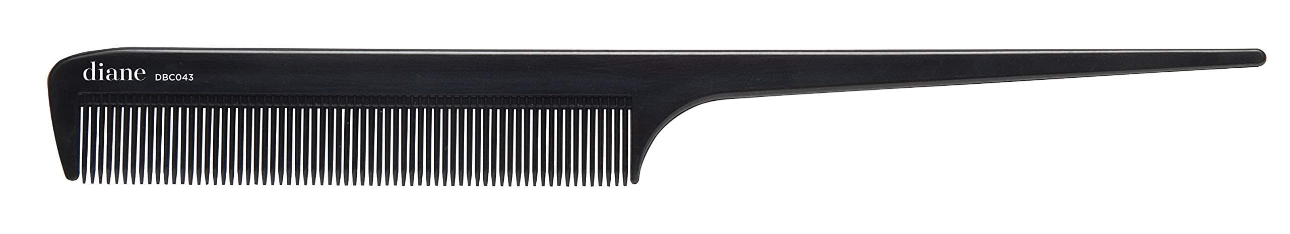 Diane Ionic Rat Tail Comb Anti Static Fine Tooth Comb and Hair Cutting, Styling Tool for Women, Men, Hair Stylists, Barbers with Long Thin Handle, Black, 8 Inches, DBC043, Multi