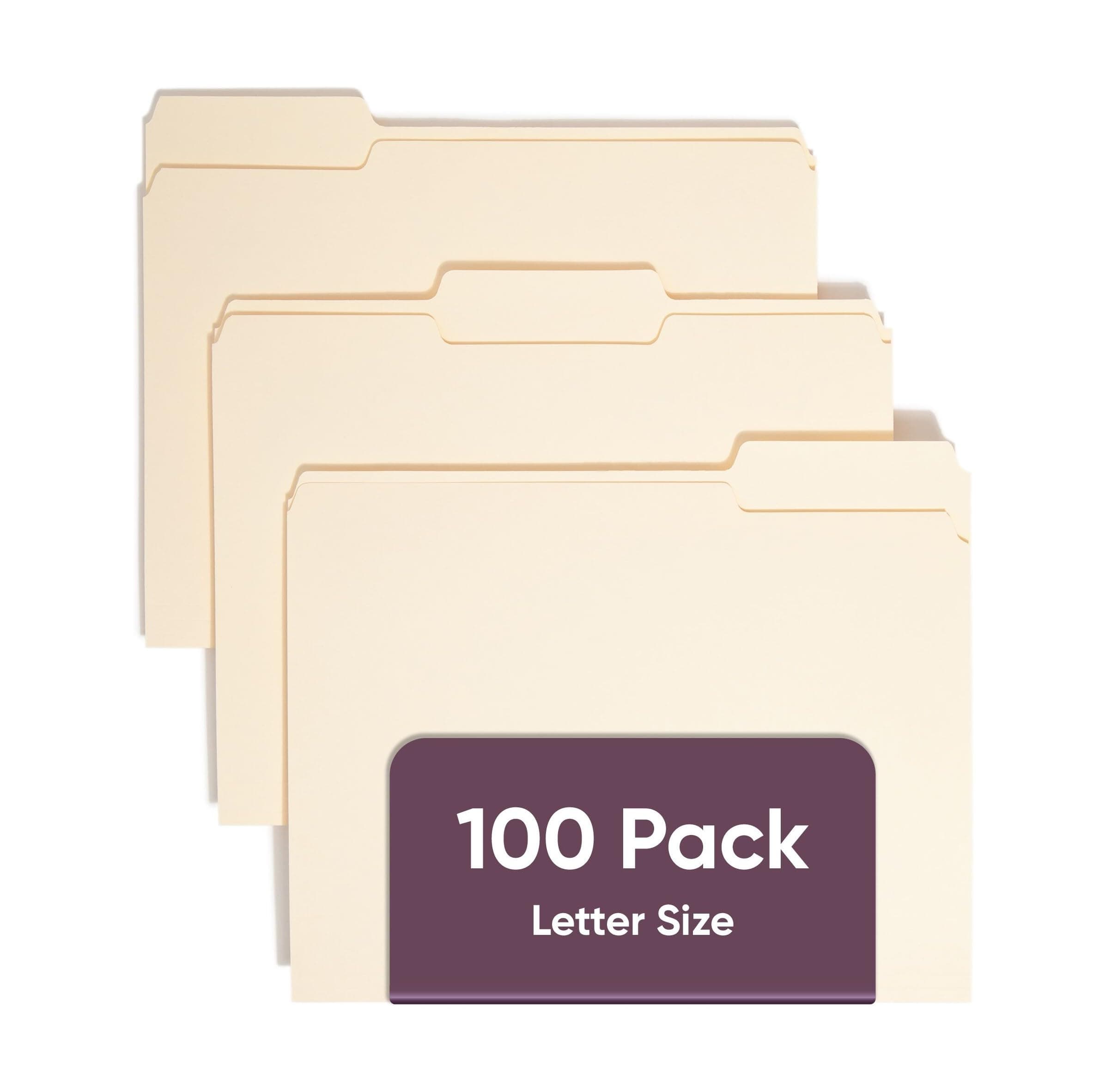 Smead File Folder, 1/3-Cut Tab, Letter Size, Manila, 100 per Box (10381)