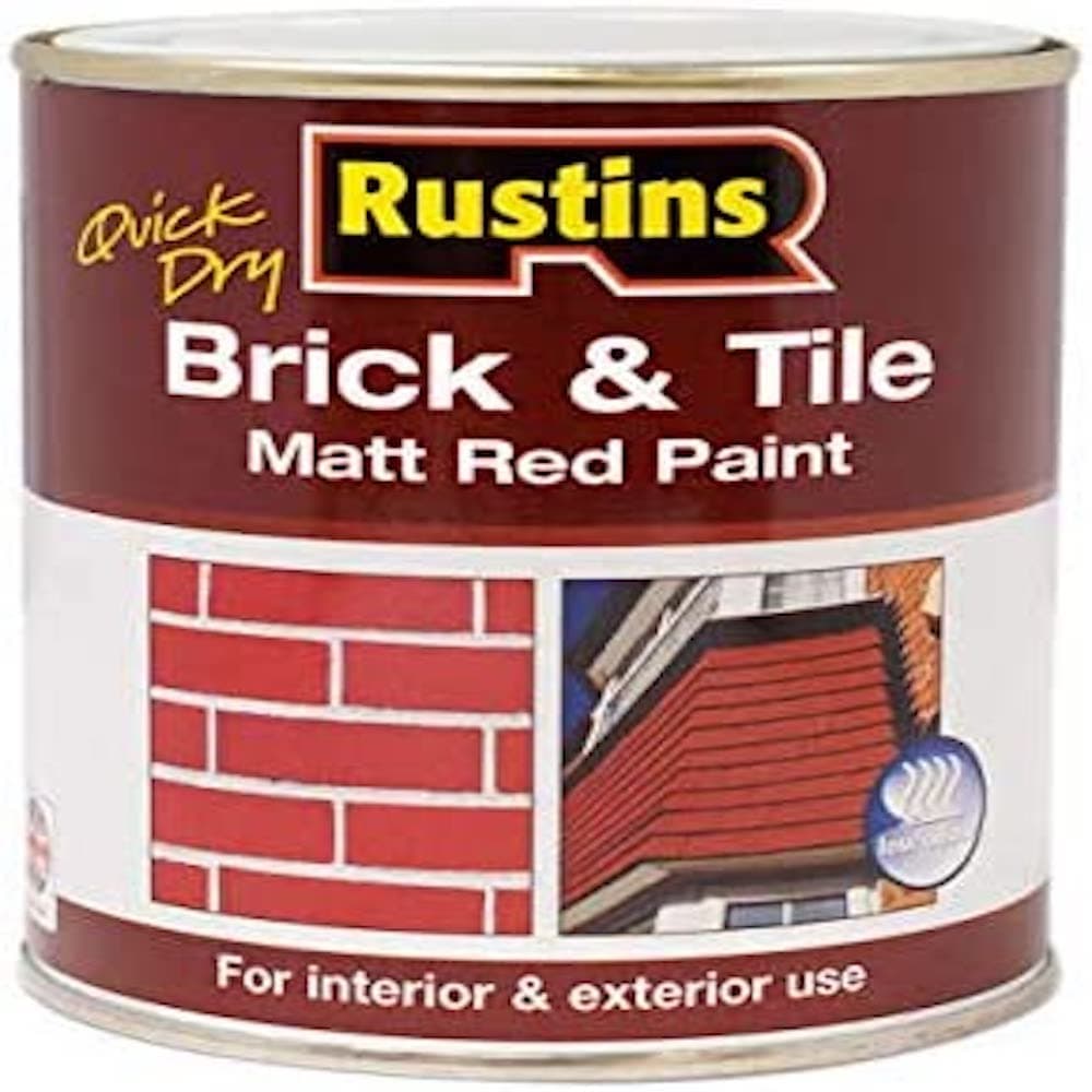 Rustins Quick Dry Brick & Tile - Matt Red Paint - 500ml/16.9 fl oz - For Interior and Exterior Use