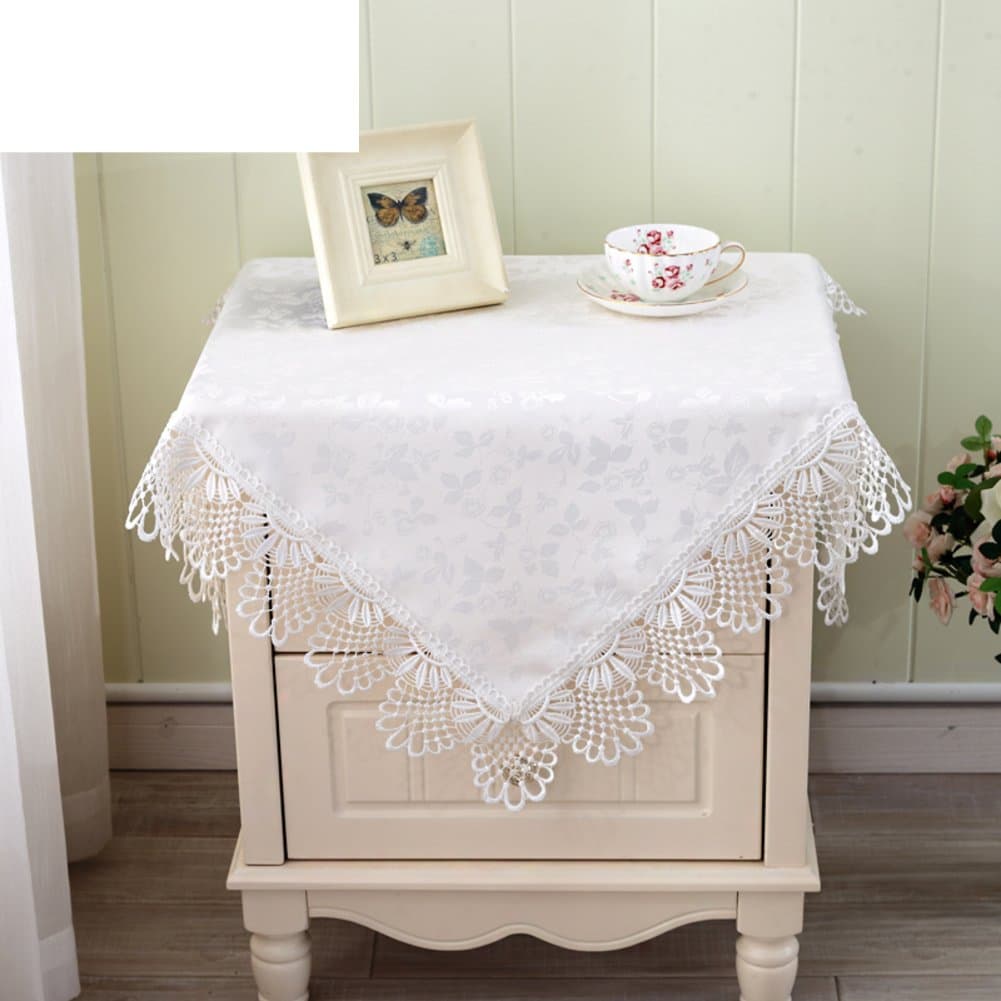 European bedside cabinet cover/solid color,white, plain,simple, refrigerator air conditioning cover/ with a small tablecloth/ cover towels-A 65x65cm(26x26inch)