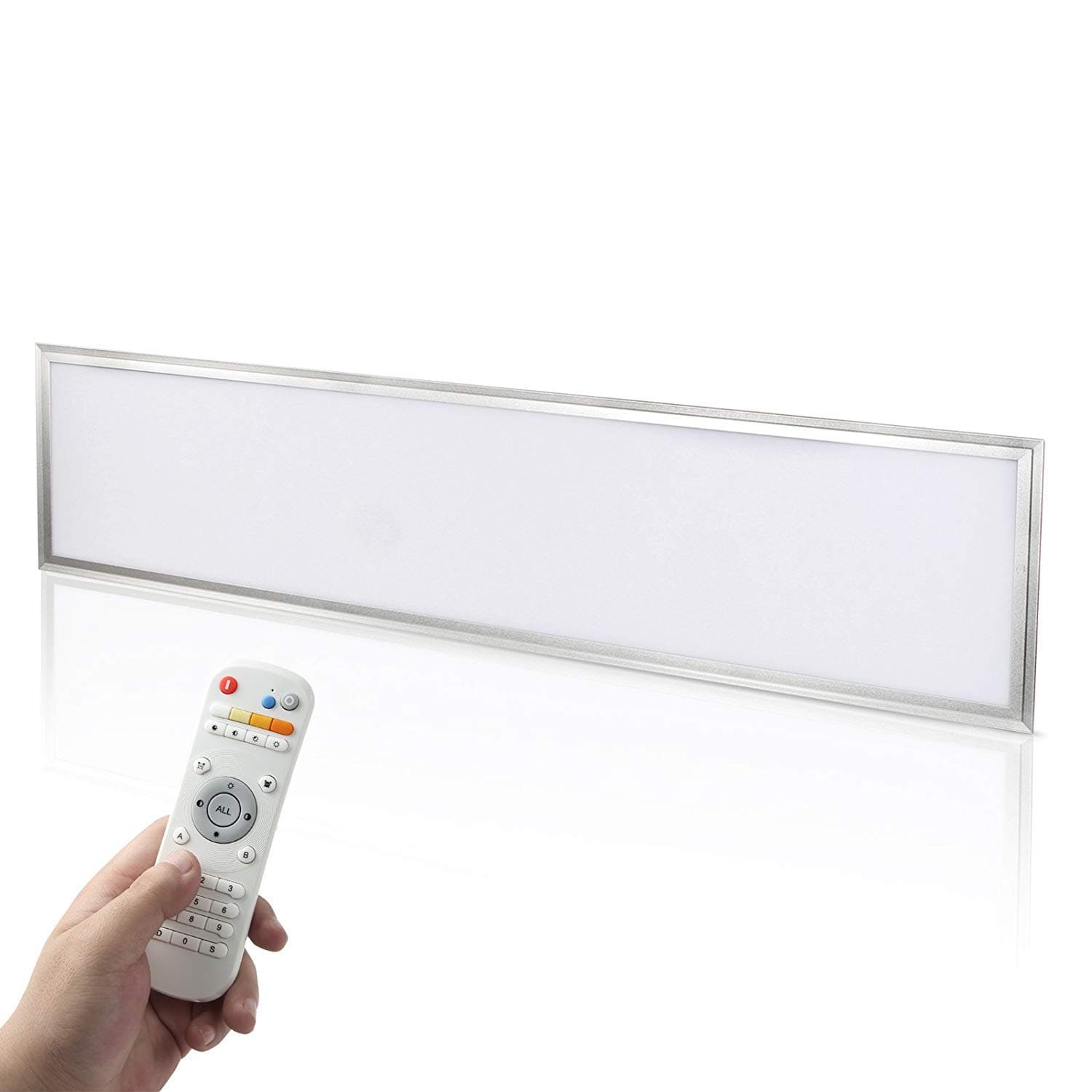 Yorbay LED Panel Set 120 x 30 cm 40 Watt Colour Temperature Adjustable (3000K-6000K) dimmable Ceiling Light Pendant lamp with Remote Control, mounting Hardware and LED Driver/Transformer