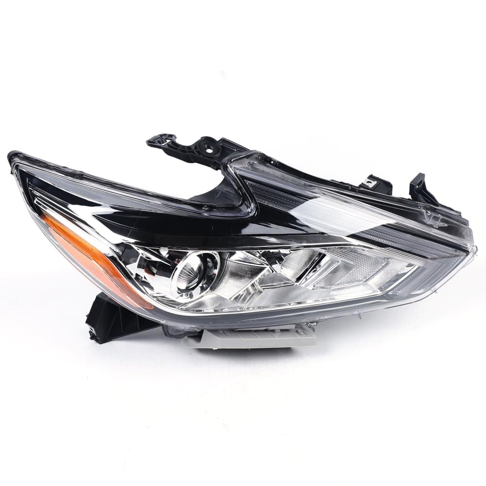 Right Passenger Side Headlight For Nissan Altima 2016 2017 2018, Projector Headlight Replacement, Halogen Headlights Chrome Housing Clear Lens, Factory Style Headlamp 260109HS0A