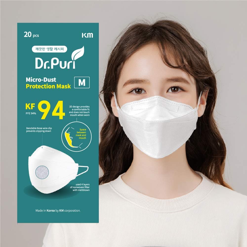 [20 Pack] Dr.Puri New Micro-Dust Protection Face Premium Mask (KF94)