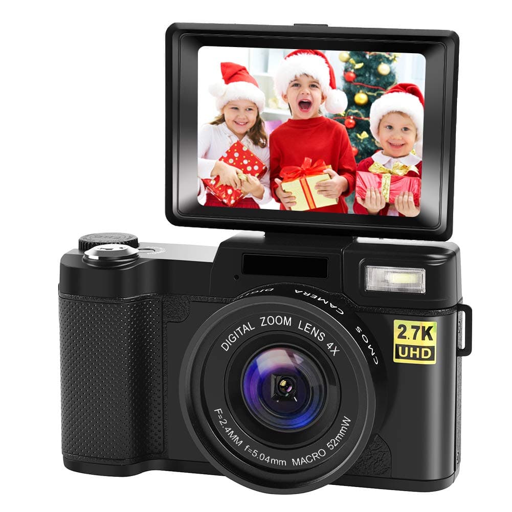 CEDITA Digital Camera Vlogging Camera 24MP 2.7K Full HD Flip Screen 180 Degree Rotation (G1)
