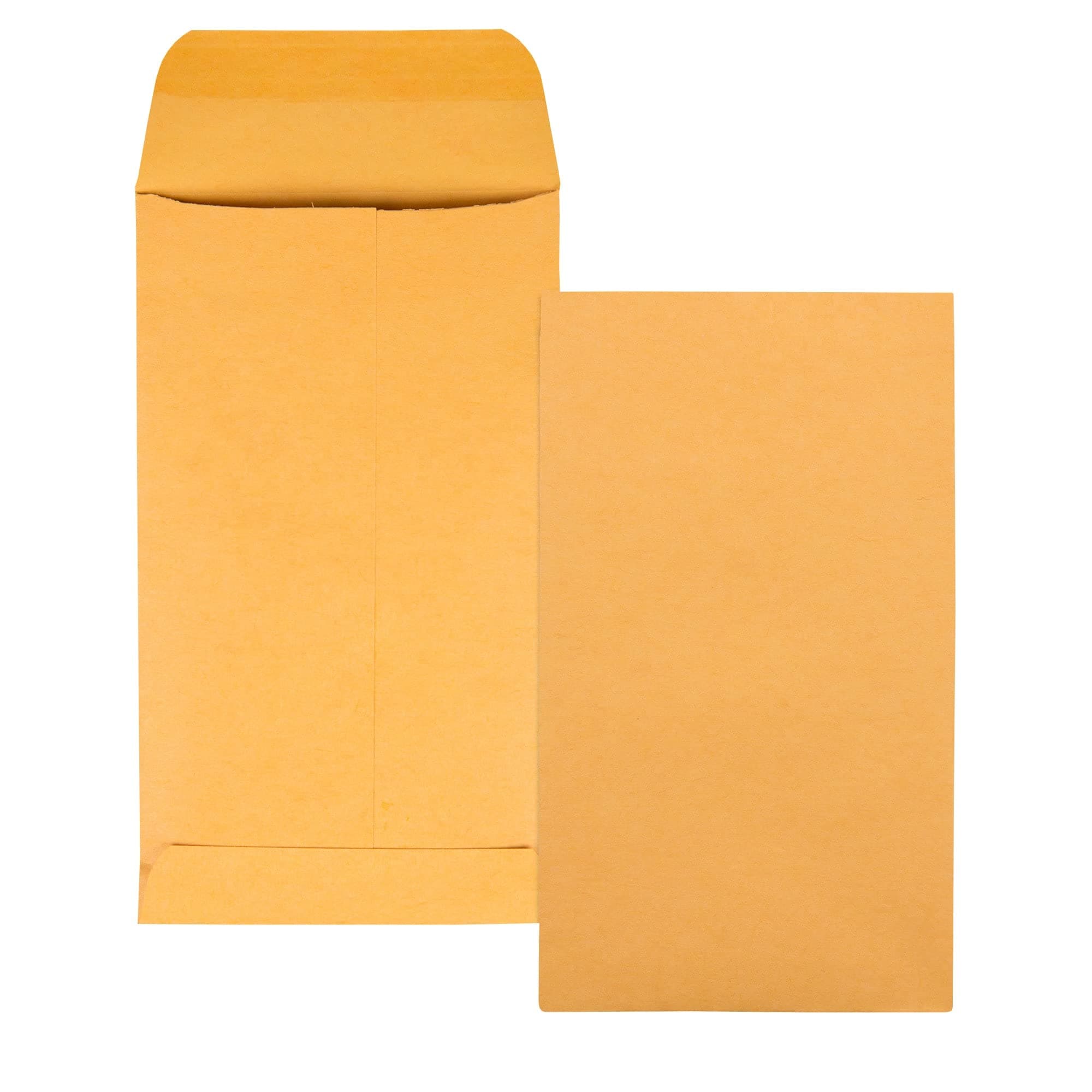 Quality Park #5 1/2 Coin Envelopes, 3 1/8 x 5 1/2, Gummed, Small Parts, Jewelry & Seed Envelopes for Garden, 28 lb Brown Kraft, 500 per Box (QUA50562)