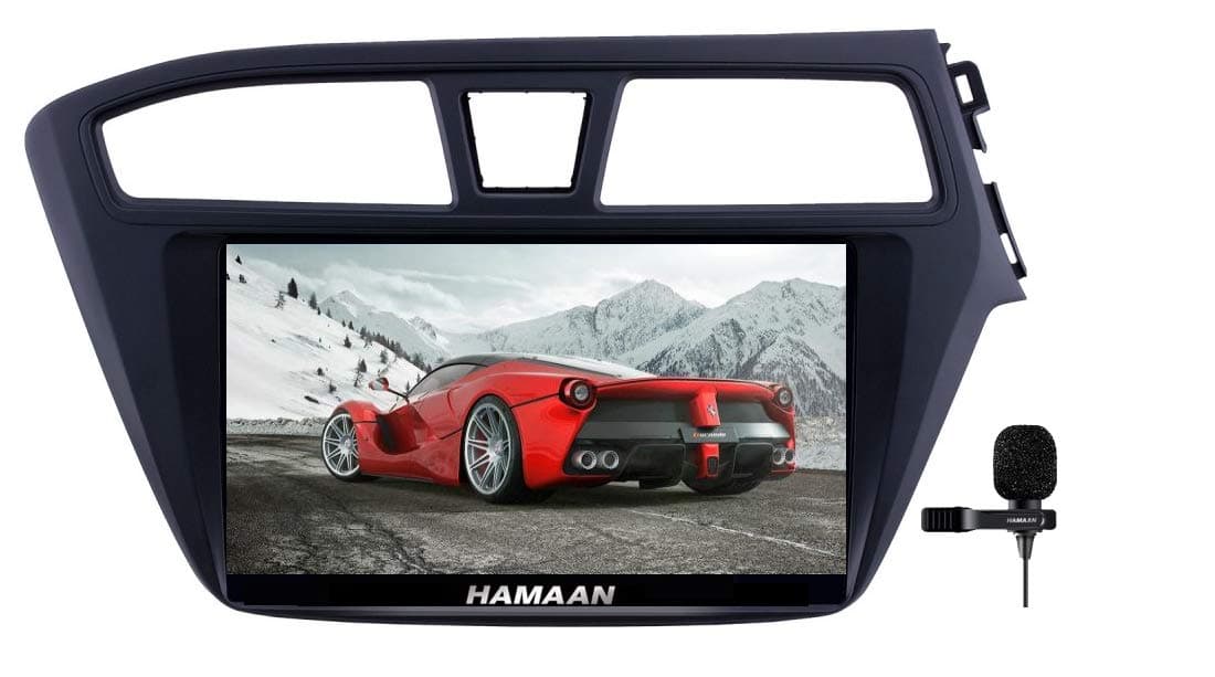 Hamaan Full HD Android 10 Bluetooth Car Stereo Multimedia Player with 2 GB RAM/16 GB ROM/WiFi/GPS/Bluetooth/USB/Steering Wheel Connectivity Supports iOS/Android (HYUNDAI-I20 2014-17)