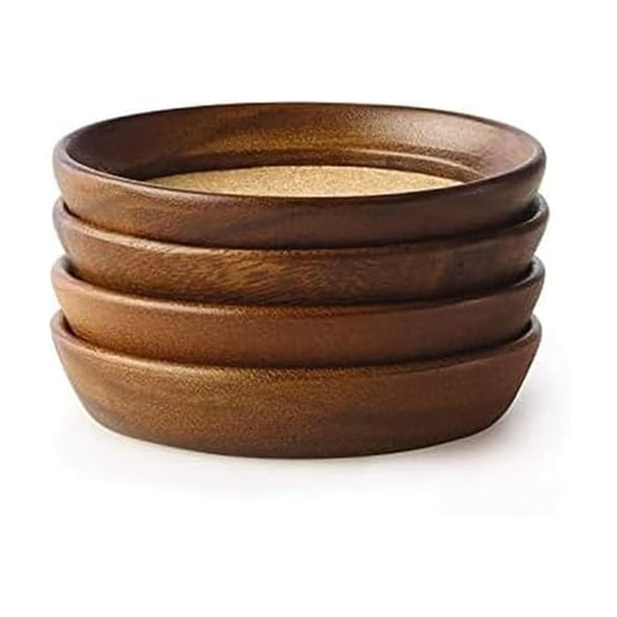 Kamenstein 4 Piece Set, Natural Acacia Wood and Cork Stackable Coasters, Set of 4