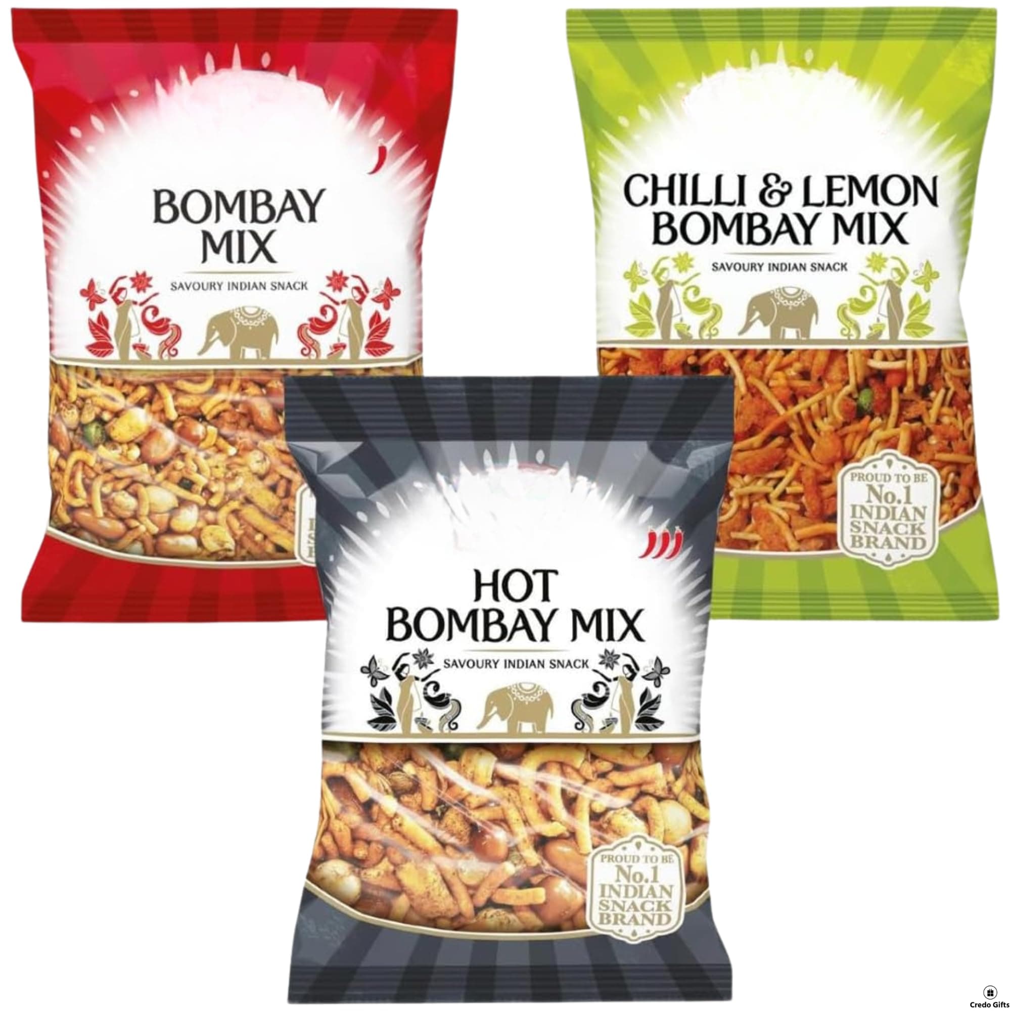 Snack Bundle with Cofresh Bombay Mix, Chilli & Lemon Bombay Mix and Hot Mix (3 x 200g Packs)