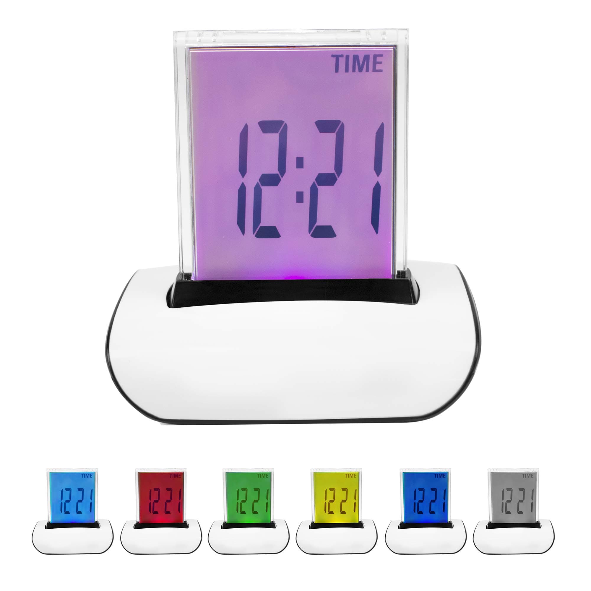 Colour 7 LED Digital LCD Alarm Clock+Thermometer - New Version 2