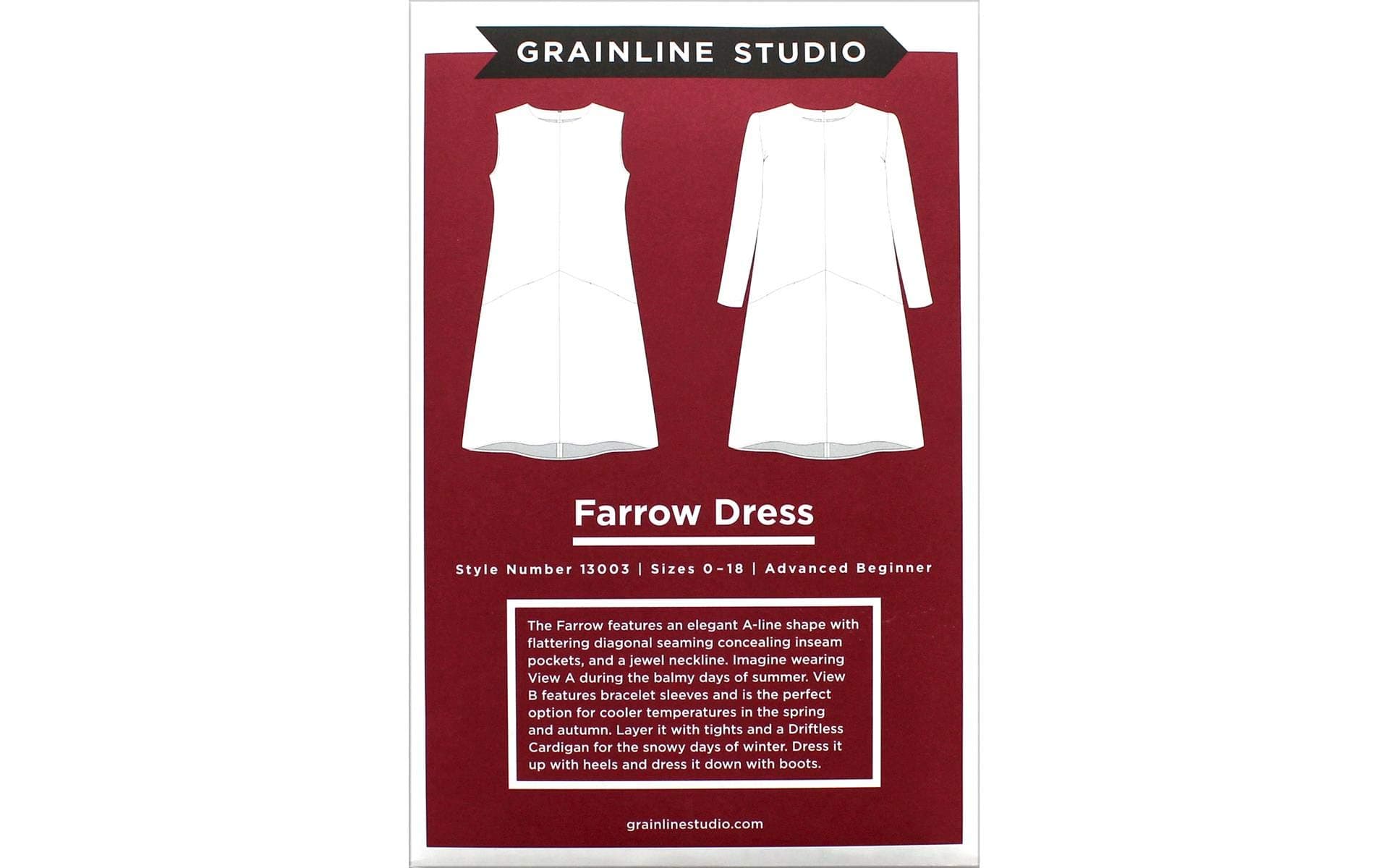 Grainline StudioFarrow Dress Sizes 0-18 Fabric, Multi