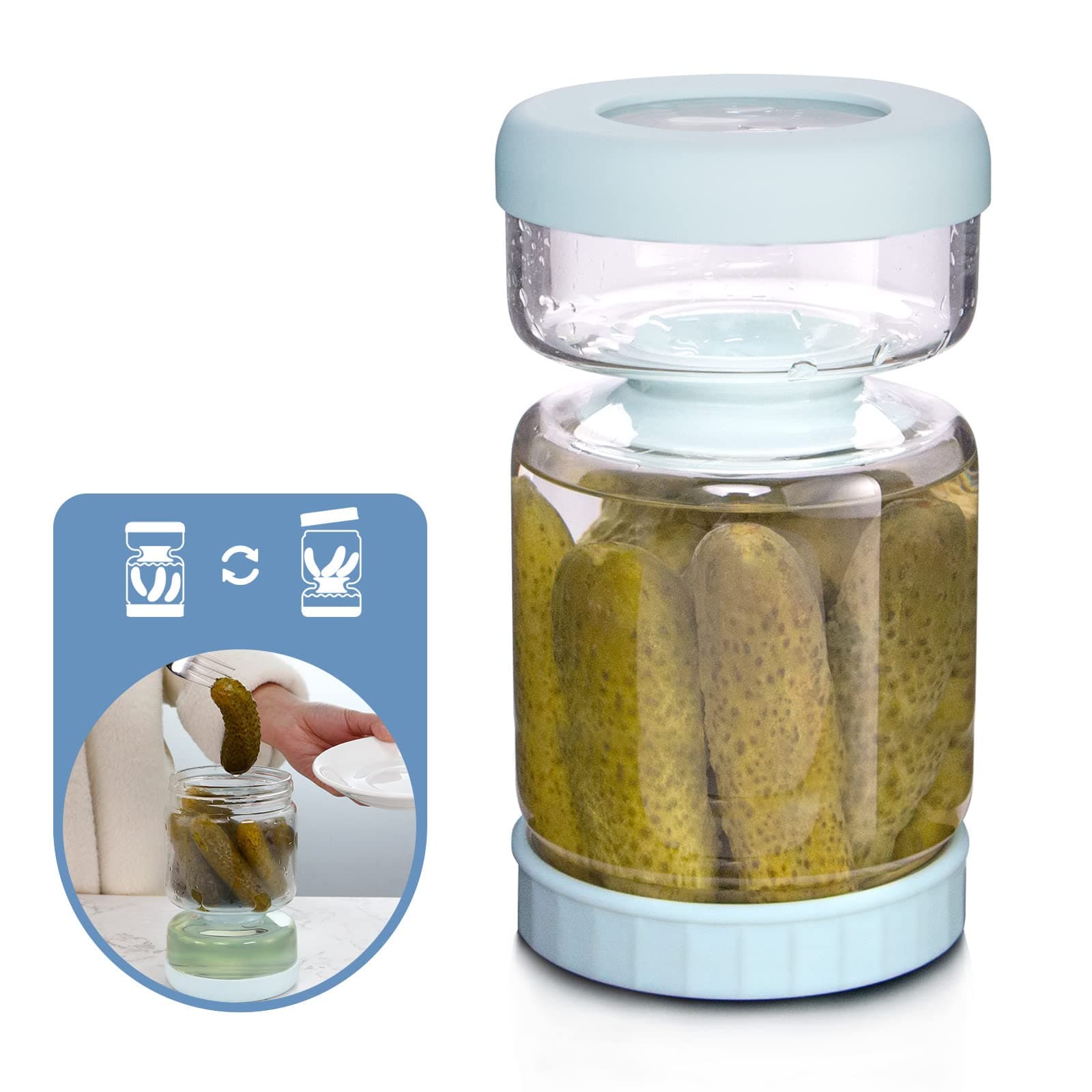 Flip Pickle Jar with Strainer