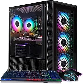 STGAubron Gaming PC Computer Desktop, Radeon RX 5500 XT 8G, Intel Core i5-9400F up to 4.1GHz, 16G DDR4, 512G SSD, 600M WiFi, BT 5.0, RGB Fan x4, Windows 11 Home